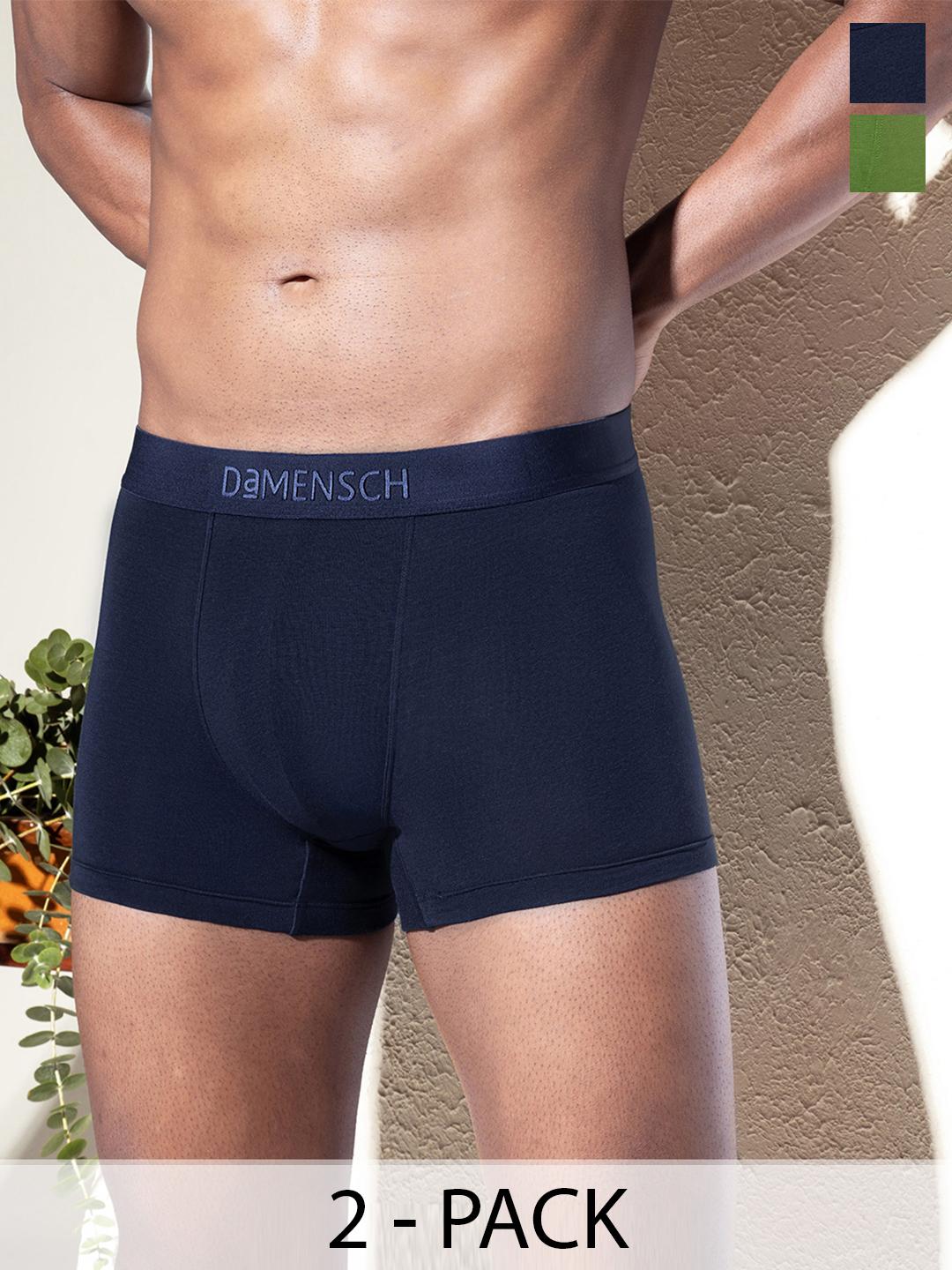 Buy DaMENSCH Pack Of 2 DEO SOFT Solid Premium Egyptian Cotton Modal Blend Trunk -  - Apparel for Men