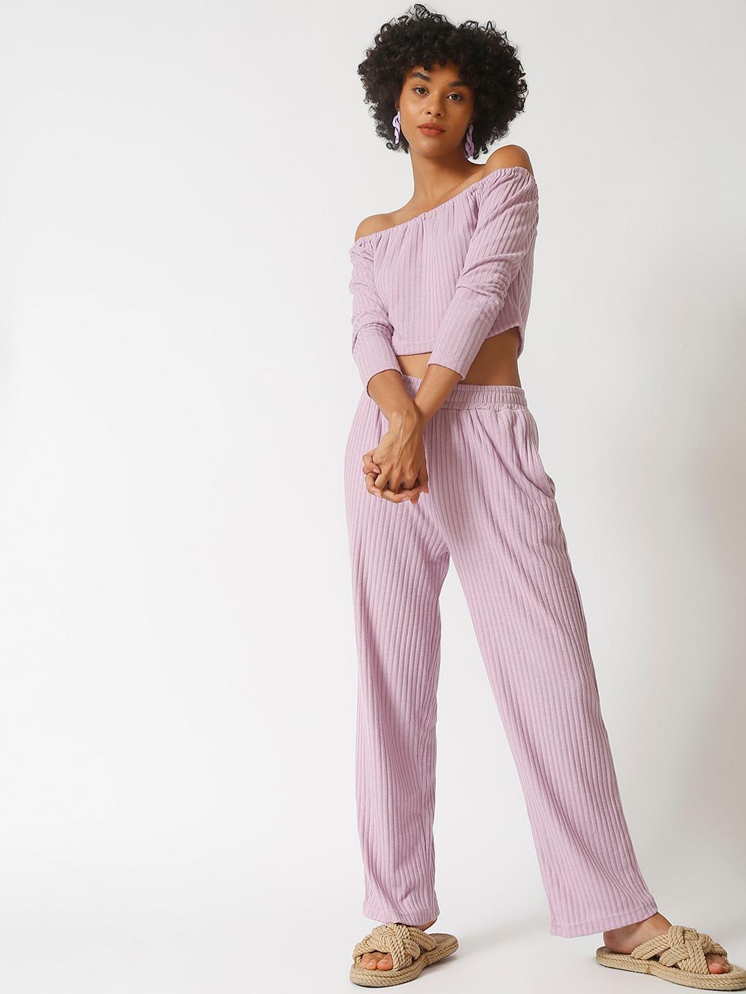 Buy PINACOLADA  Women Lavender Solid Co Ords Set -  - Apparel for Women