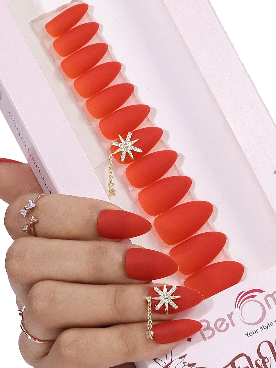 Buy BEROMT 12 Pcs Long Lasting Reusable Lightweight Salon Finish Press On Nail Tips 02 -  - Personal Care for Women