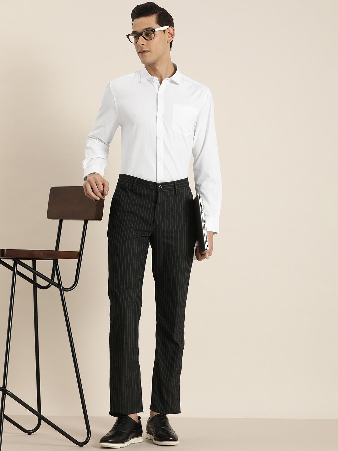 INVICTUS Men White Solid Slim Fit Estilo Casual Shirt