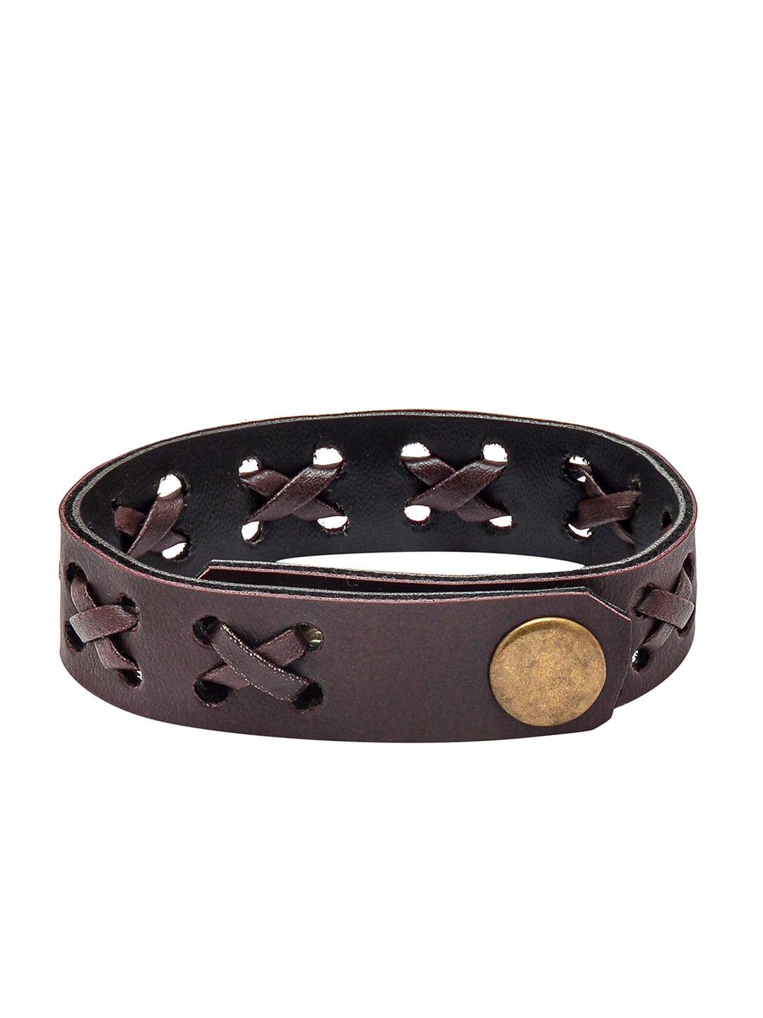 Buy Bodha Men Brown Leather Wraparound Bracelet -  - Accessories for Men