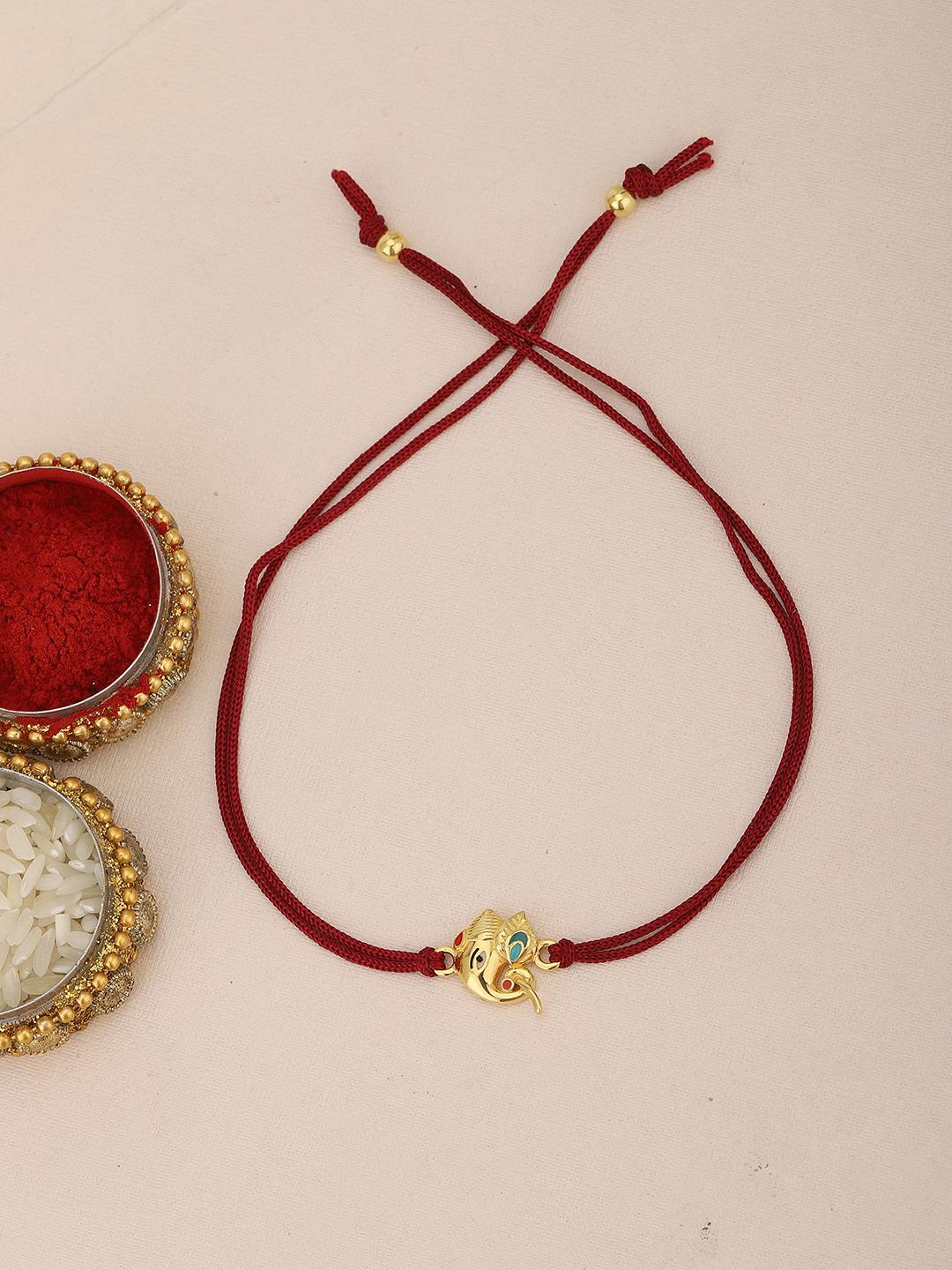 Buy Carlton London Gold Toned 925 Sterling Silver Rakhi -  - Accessories for Men