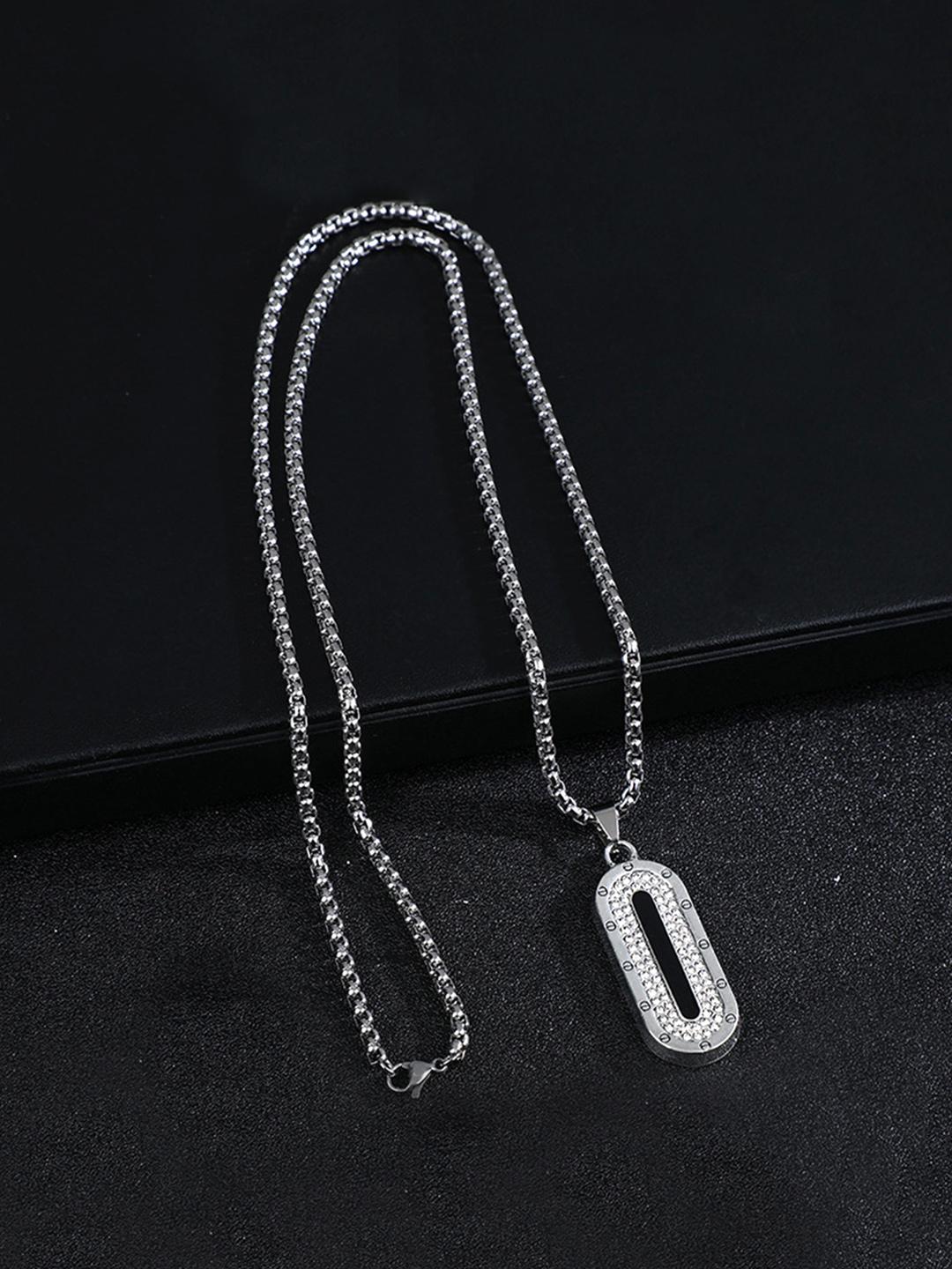 Buy Yellow Chimes Men Silver Plated Pendant Necklace -  - Accessories for Men