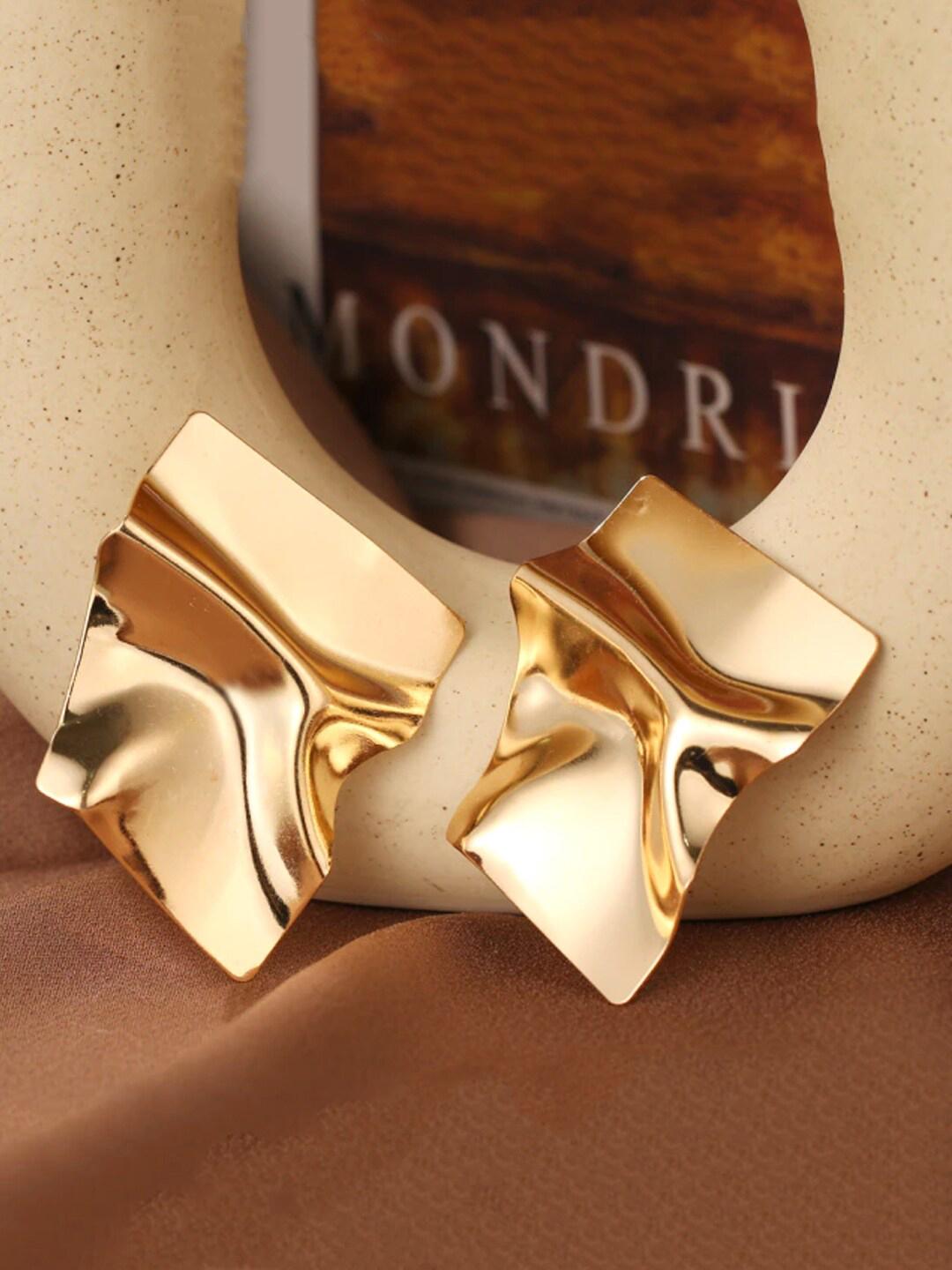 Buy Chimes Handcrafted Geometric Gold Plated Studs - - Accessories for Women