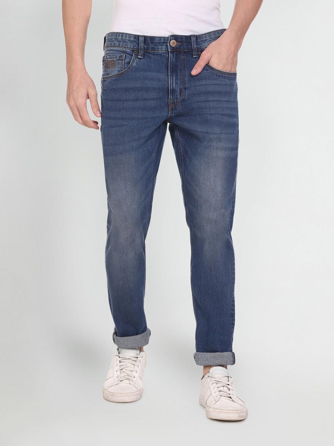 U.S. Polo Assn. Denim Co. Men Blue Slim Fit Heavy Fade Stretchable Jeans