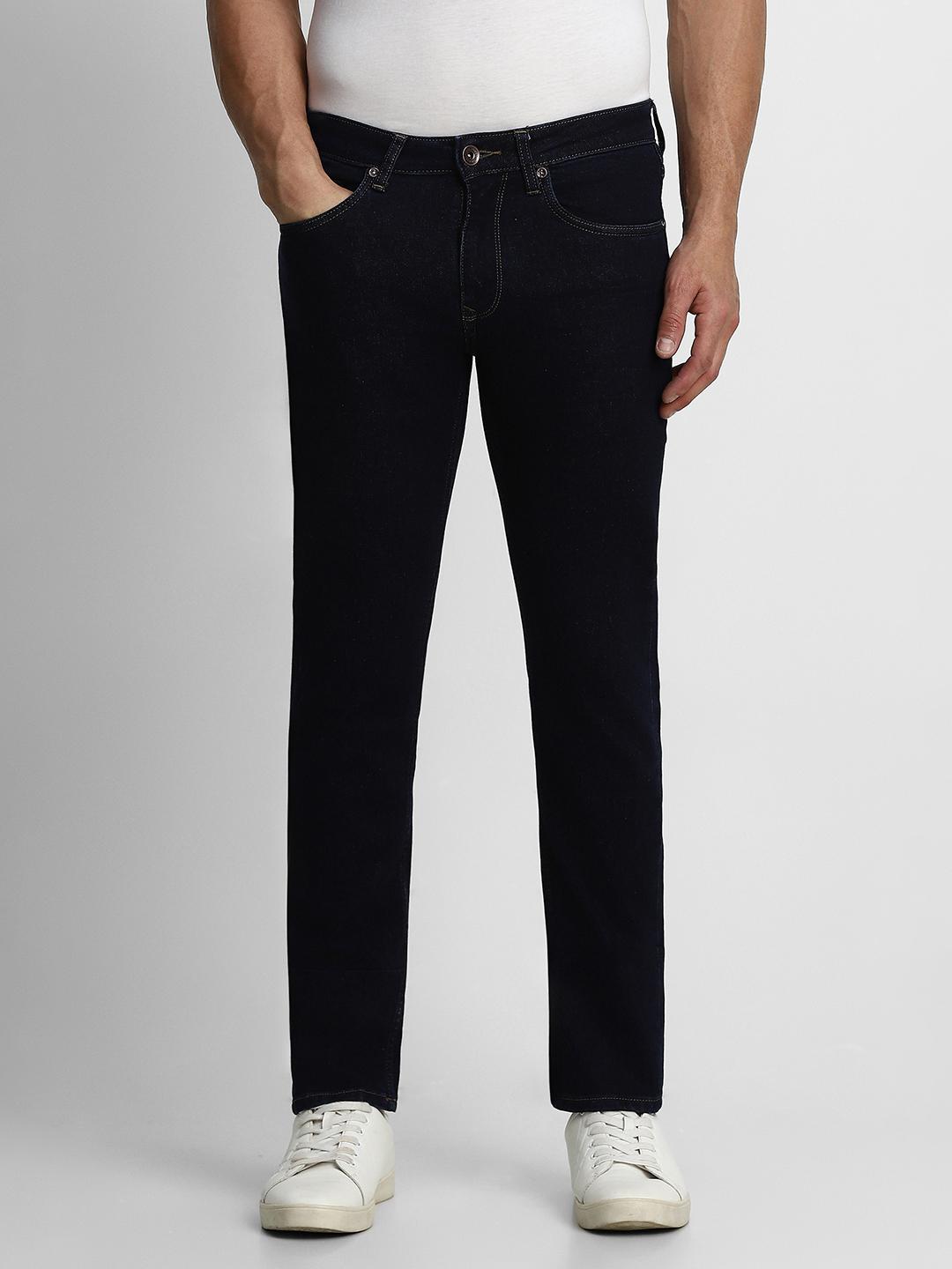 Louis Philippe Jeans Men Navy Blue Slim Fit Low-Rise Stretchable Jeans