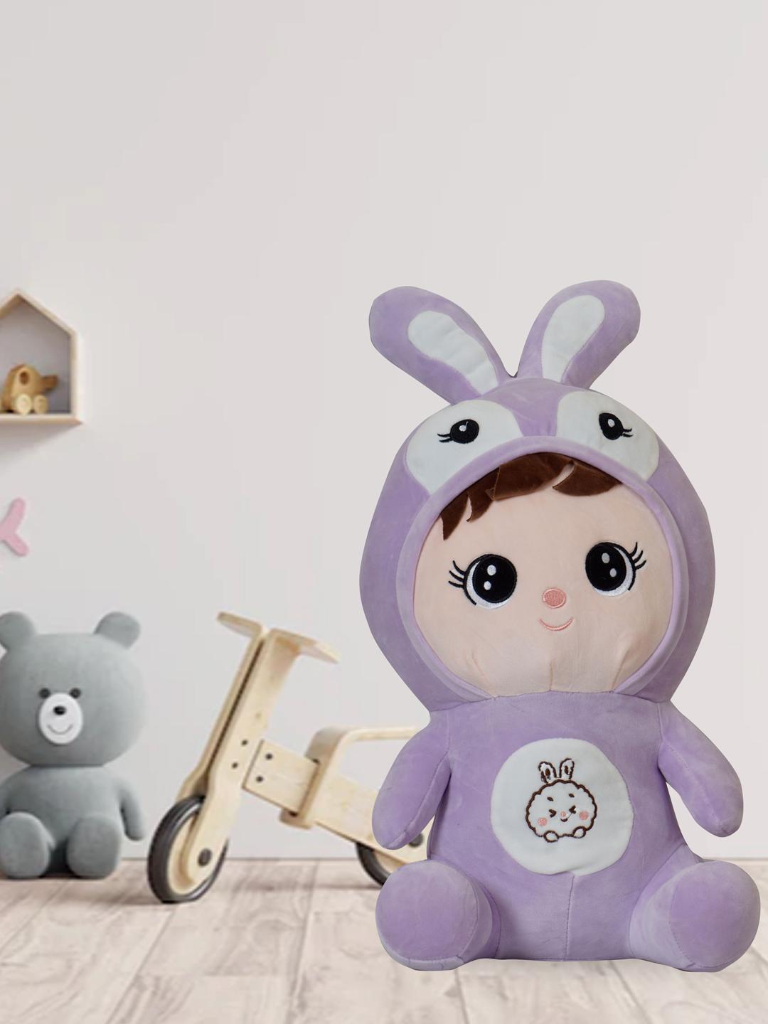Soft Sleeping Baby Doll in Purple Plush Costume – Cuddly Toy for Kids
