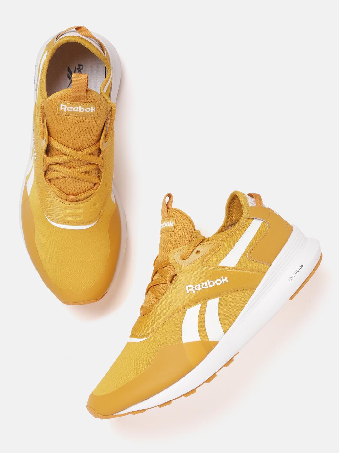 Yellow Reebok Buy Reebok Classic Women Mustard Yellow & White Striped Spark Run ...