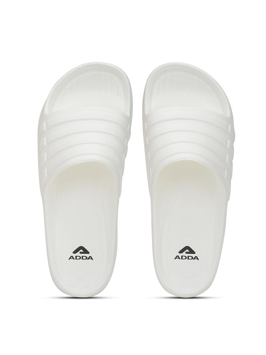 Buy Adda Men White Solid Rubber Sliders - Flip Flops for Men 19264230 ...