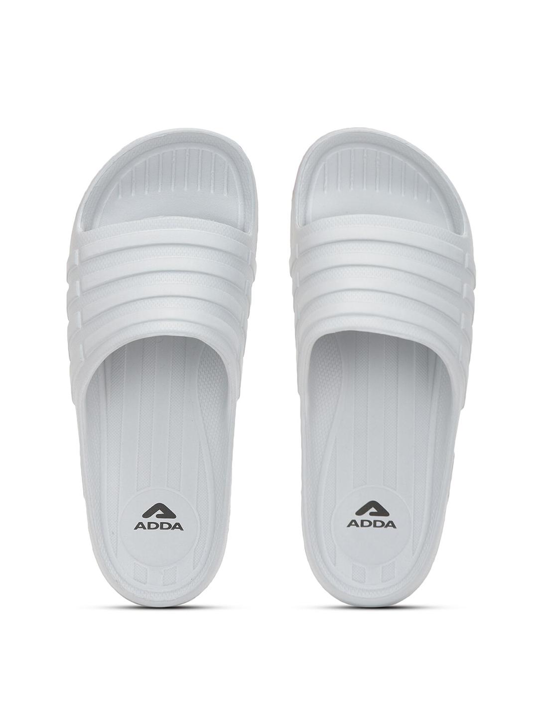 Buy Adda Men Grey Striped Rubber Sliders - Flip Flops for Men 19264240 ...