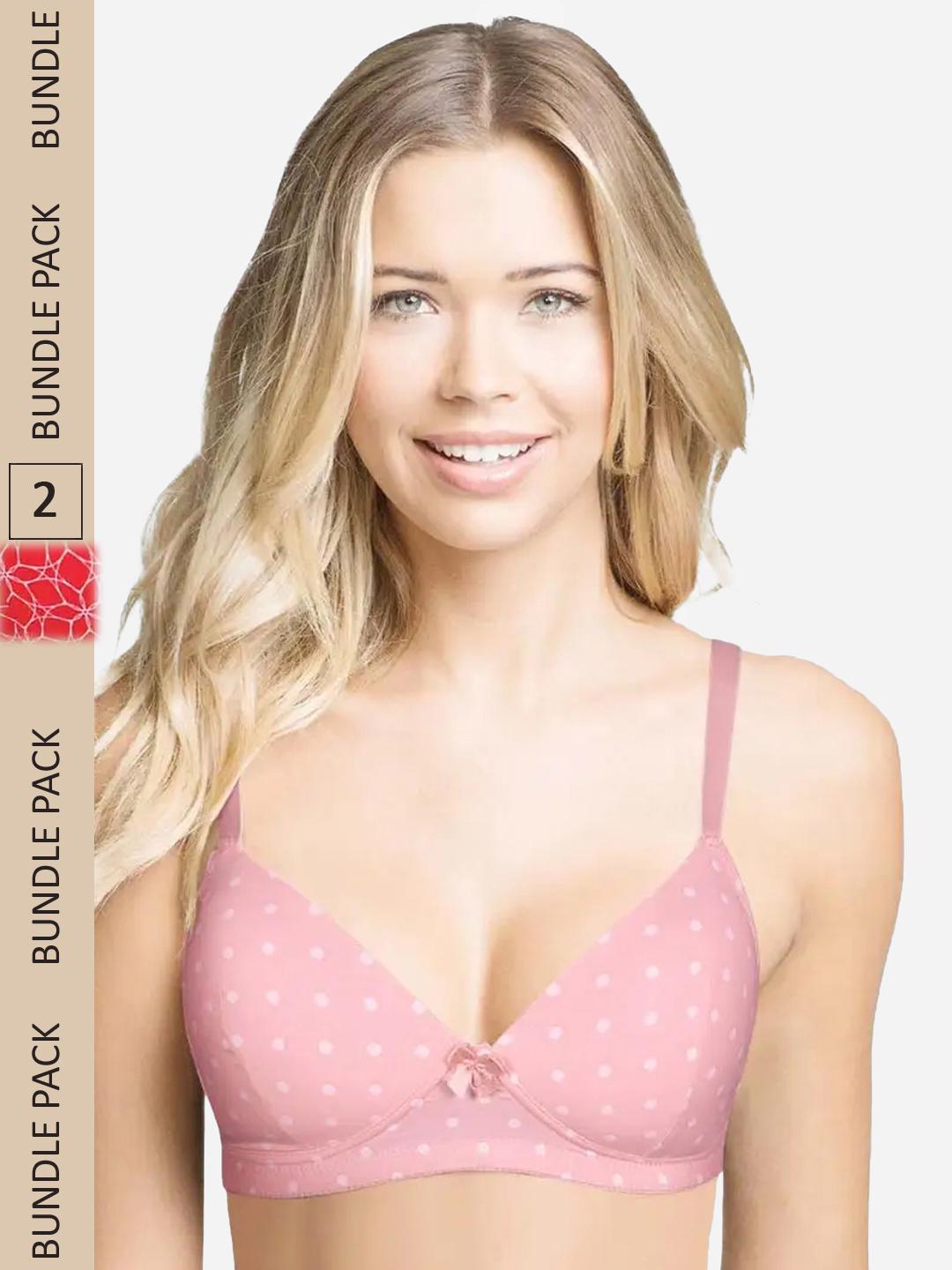 Buy Shyaway Red & Pink Geometric Bra Lightly Padded - - Apparel for Women