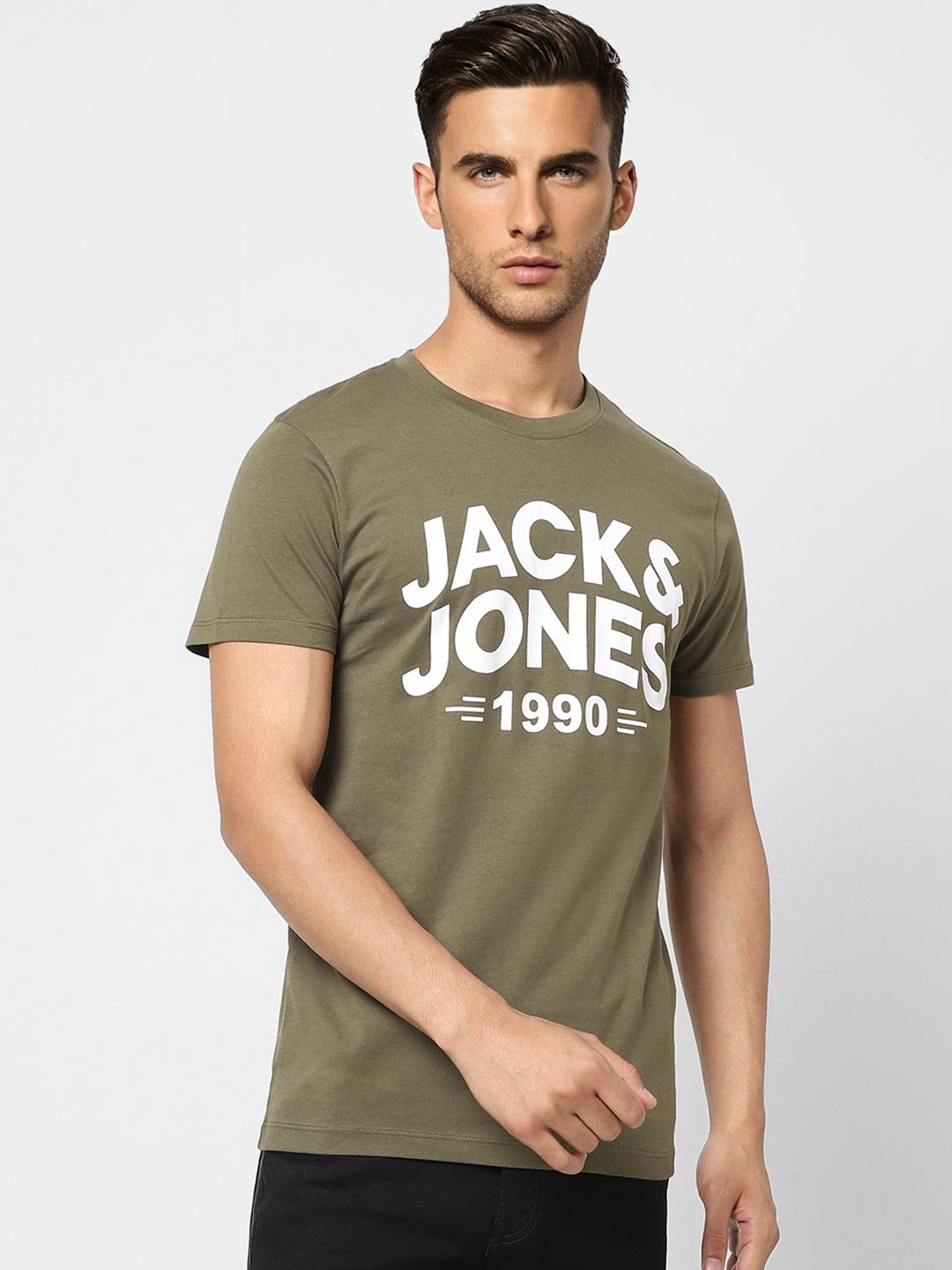 JACK & JONES Herren T-Shirt Mit Logo – Basic Shirt Normal Geschnitten, Alltagstauglich
