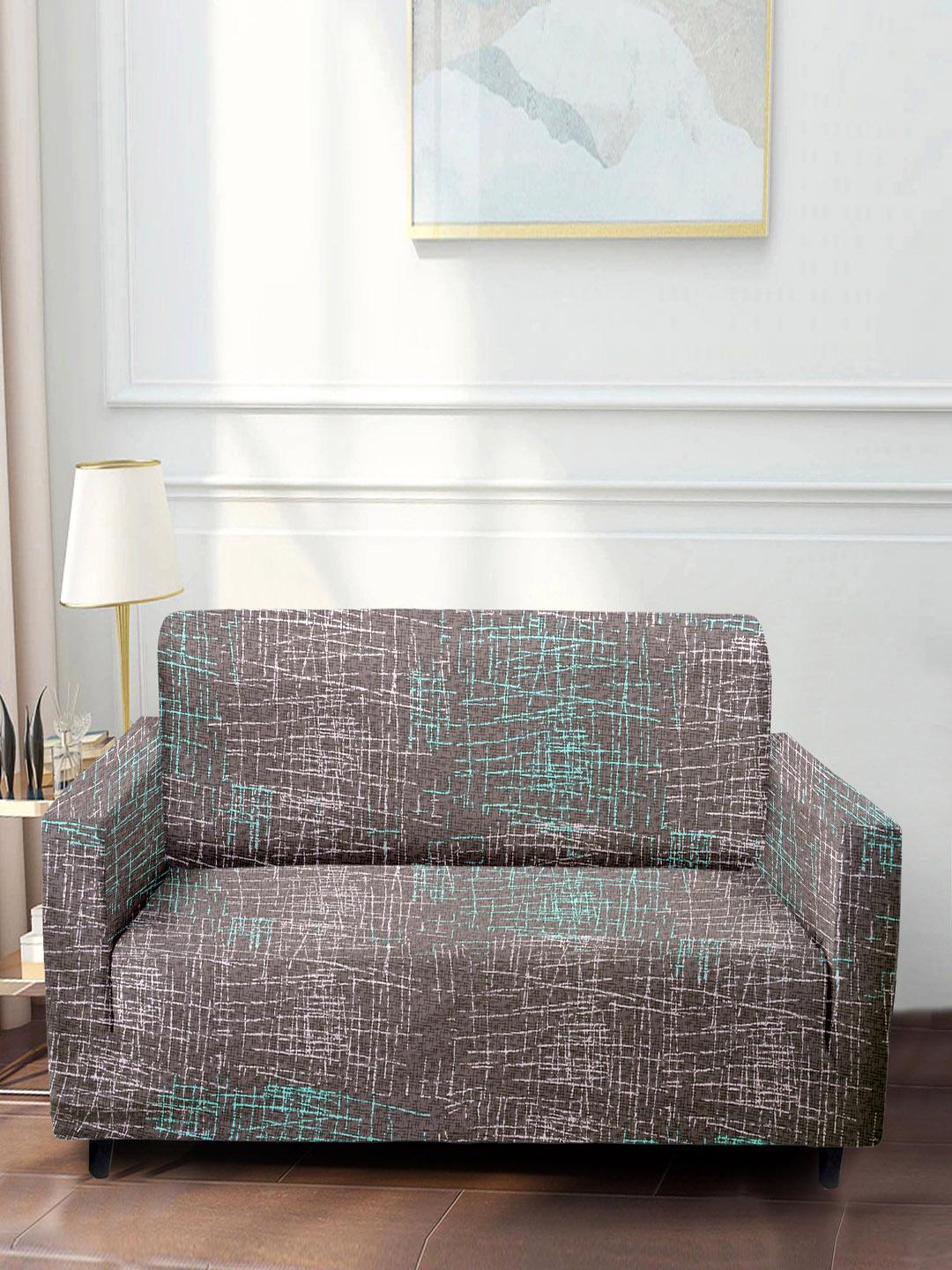 Buy Cortina Brown Abstract 3 Seater Printed Sofa Cover -  - Home for Unisex
