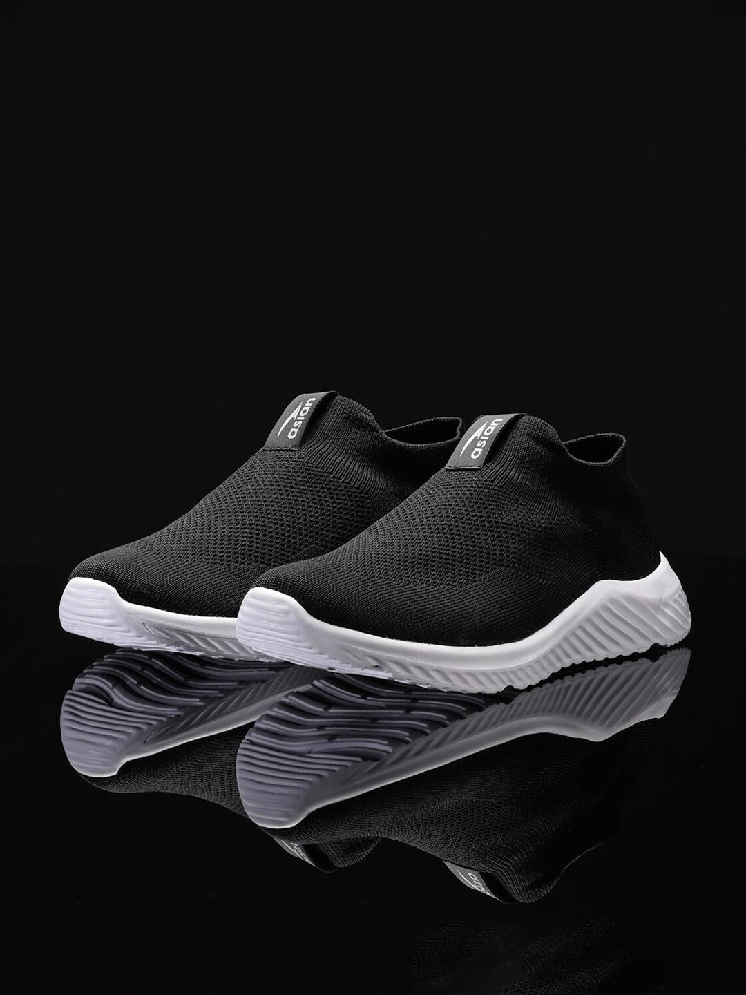Buy ASIAN Men Black Mesh Running Non Marking Shoes - - Footwear for Men