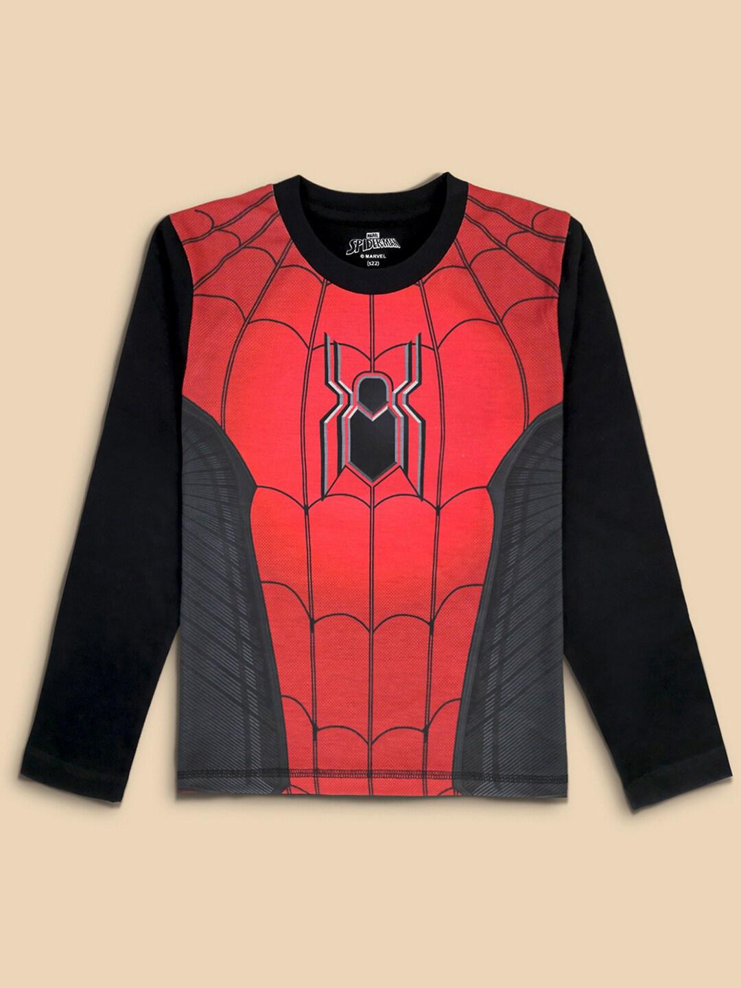 Buy Kids Ville Boys Red Spider Man Printed T Shirt - Tshirts for Boys ...