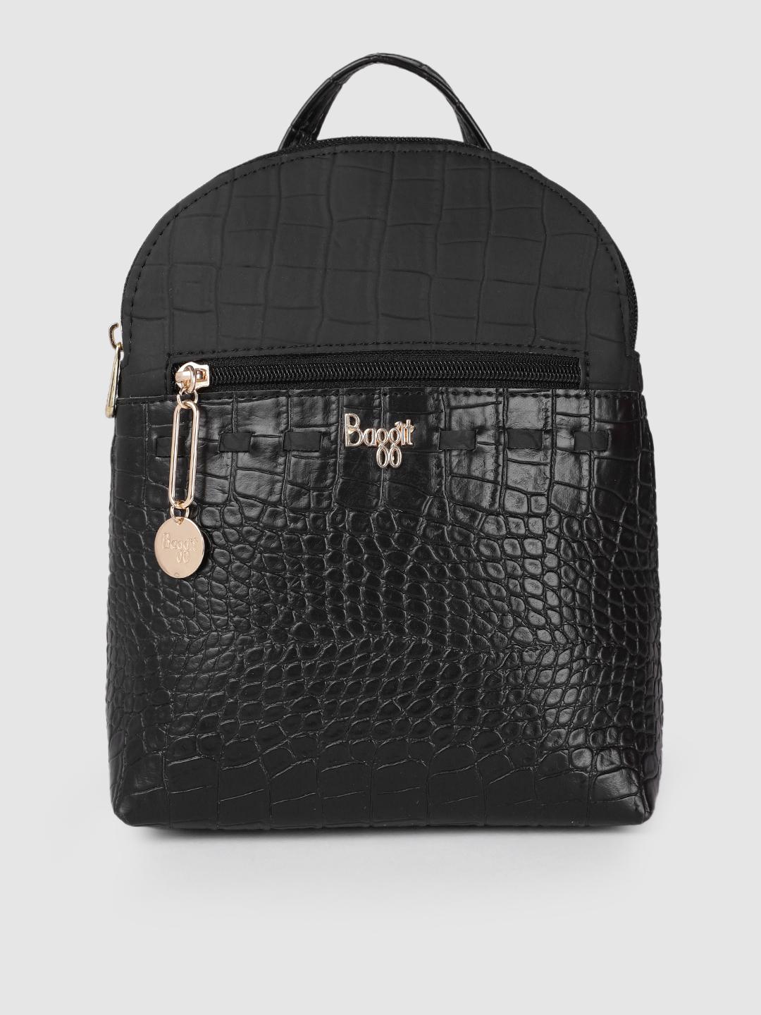 Buy Baggit Black Croc Textured Backpack - Backpacks for Women 19530776 ...