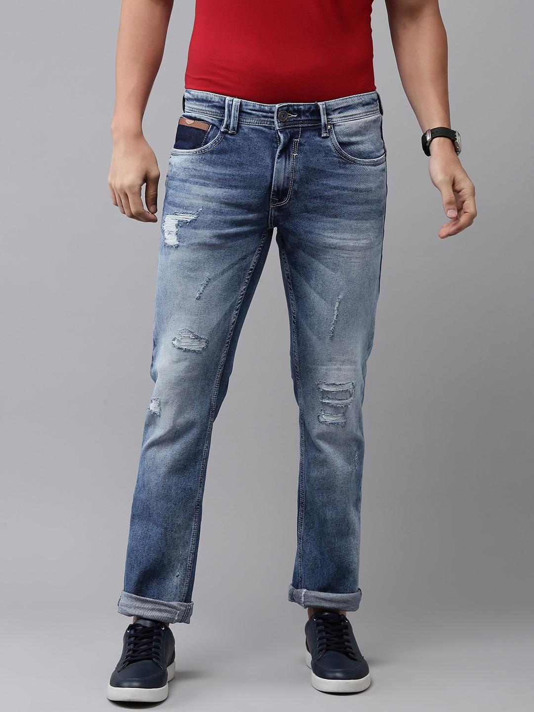 SPYKAR Men Mid-Rise Mildly Distressed Light Fade Stretchable Jeans