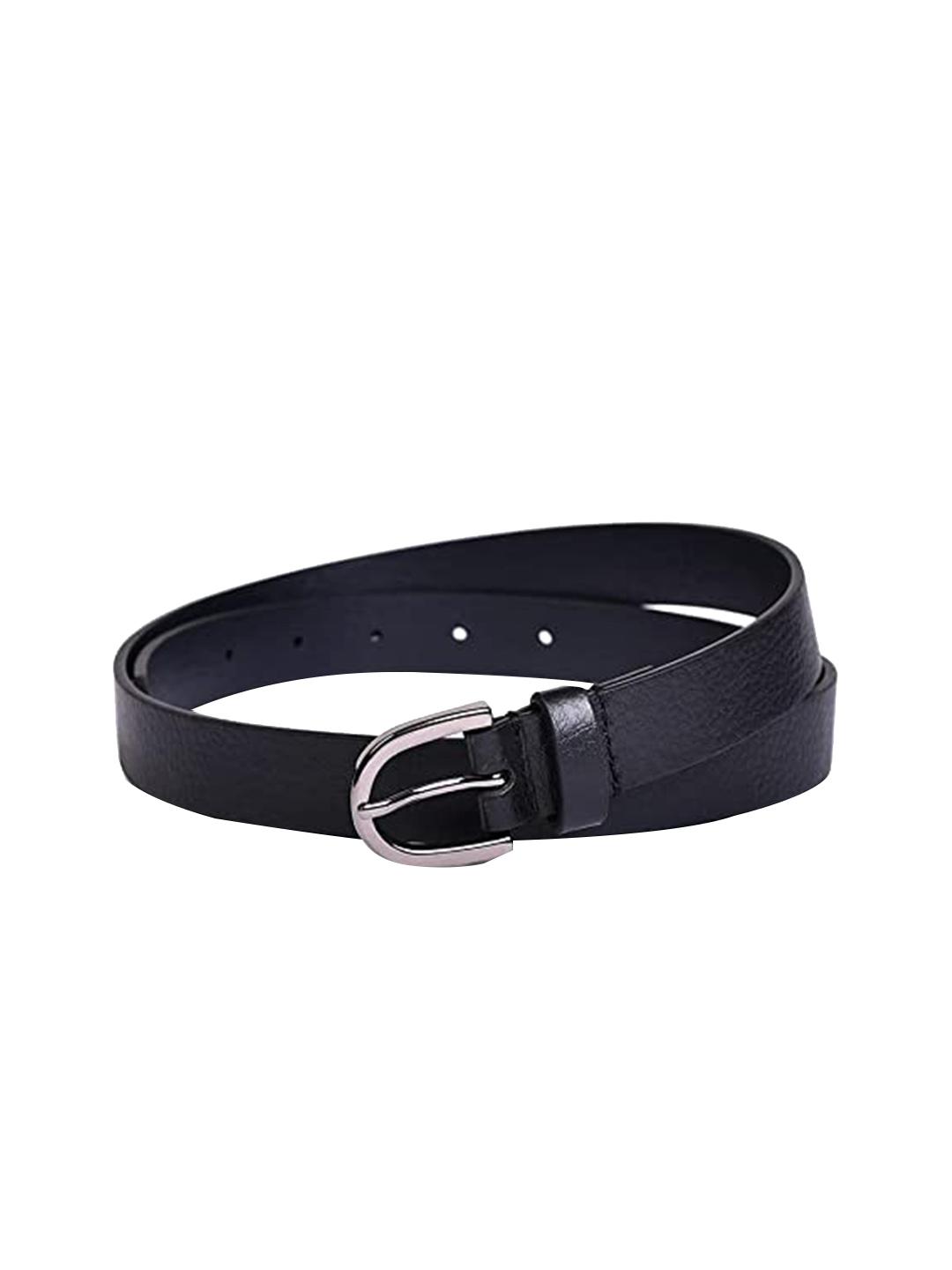 Buy Belwaba Women Black Textured PU Formal Belt - Belts for Women ...