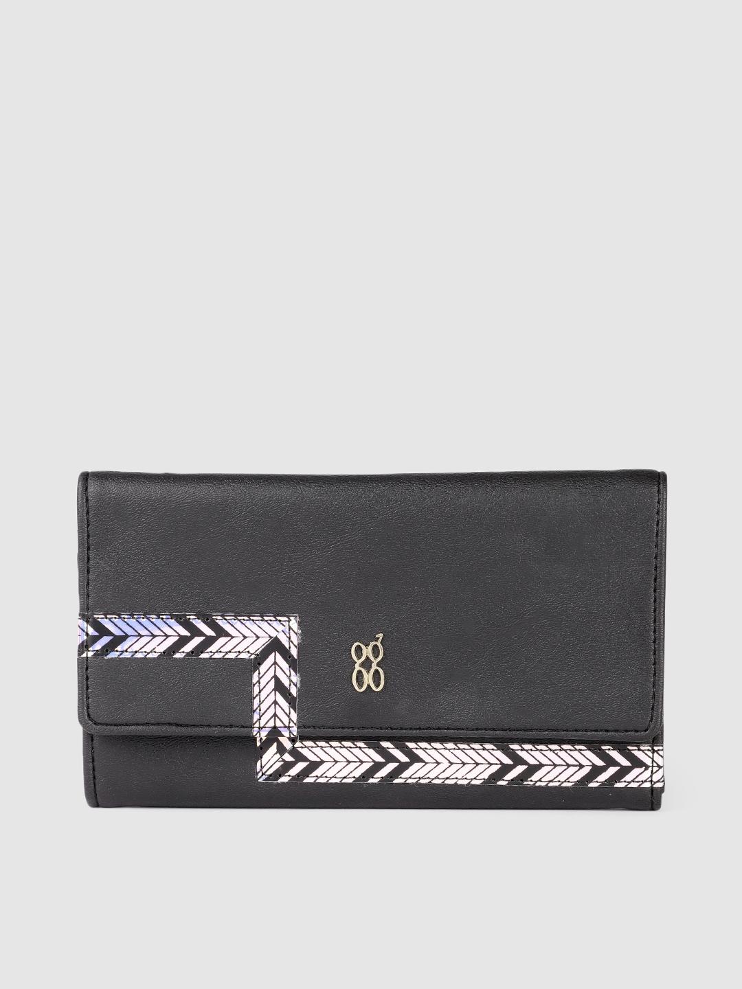 Buy Baggit Women Black Printed Three Fold Wallet - Wallets for Women ...