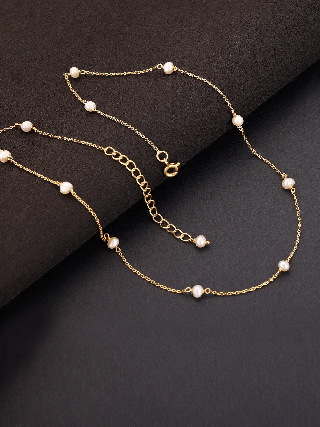 Buy GIVA 925 Silver Golden Delicate Pearl Gold Plated Necklace - - Accessories for Women