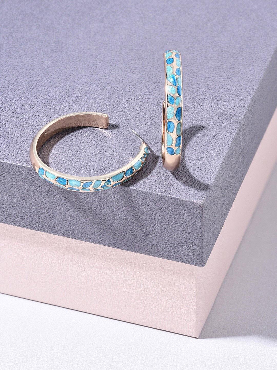 Buy AMI Turquoise Blue Contemporary Hoop Earrings -  - Accessories for Women