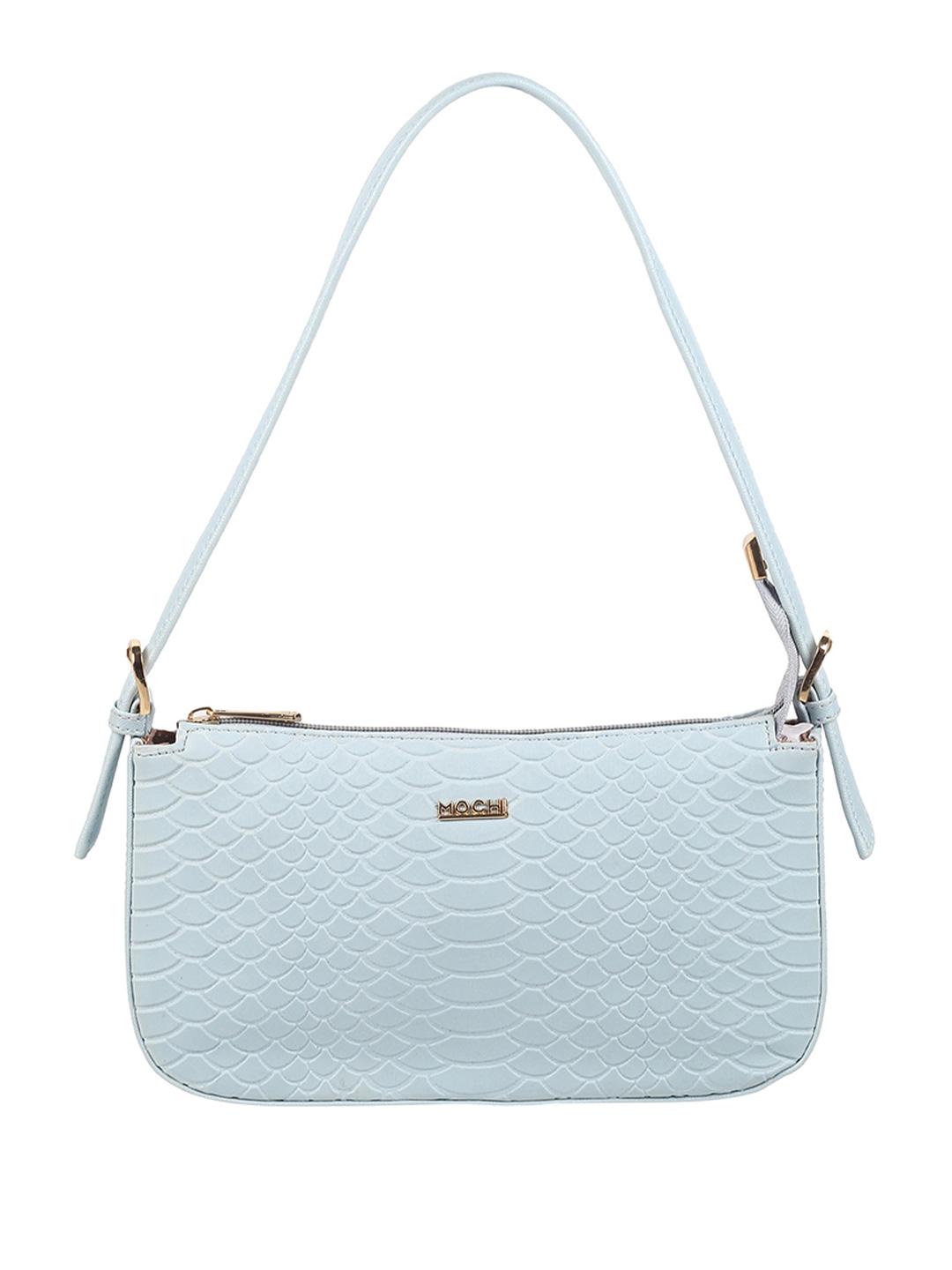 Buy Mochi Blue Textured Swagger Hobo Bag - - Accessories for Women