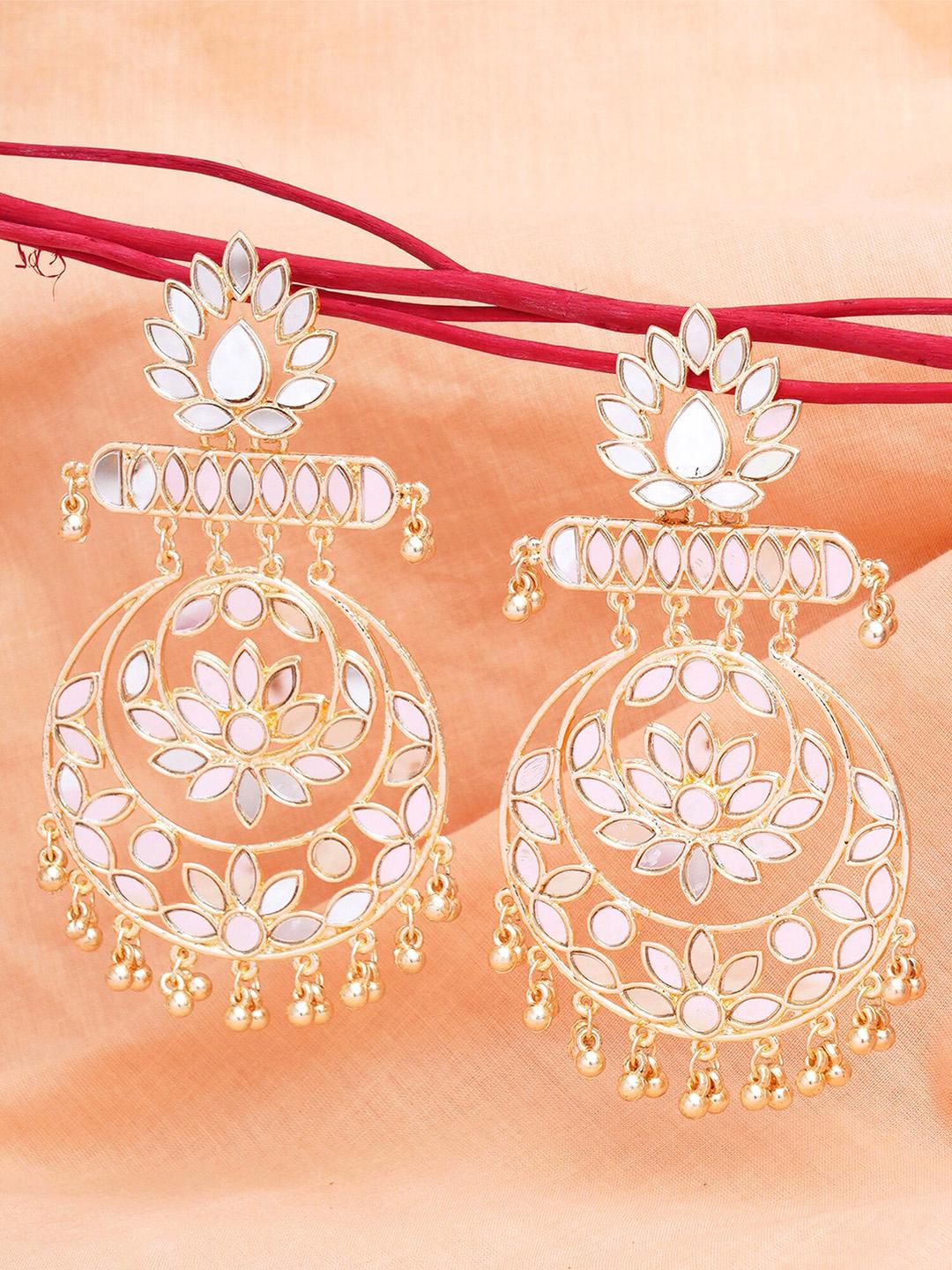 Buy KARATCART Crescent Shaped Chandbalis Gold Plated Dangler Earrings - - Accessories for Women