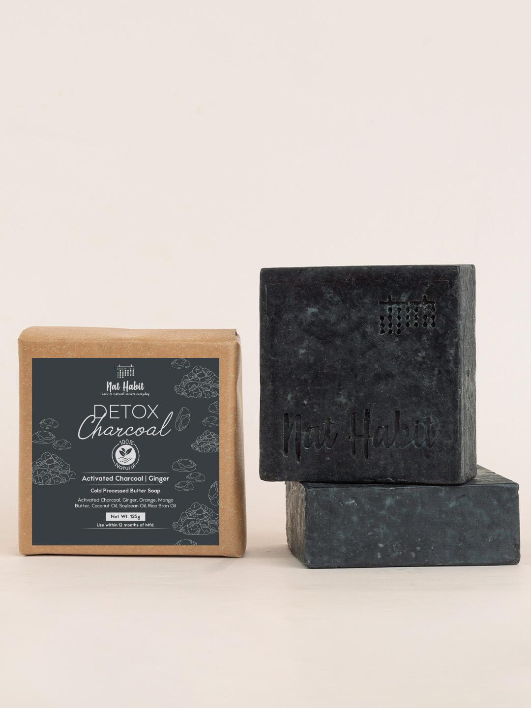 Buy Nat Habit Set Of 2 Charcoal Detox Cold Processed Soap 125 G (Each) - - Personal Care for Unisex
