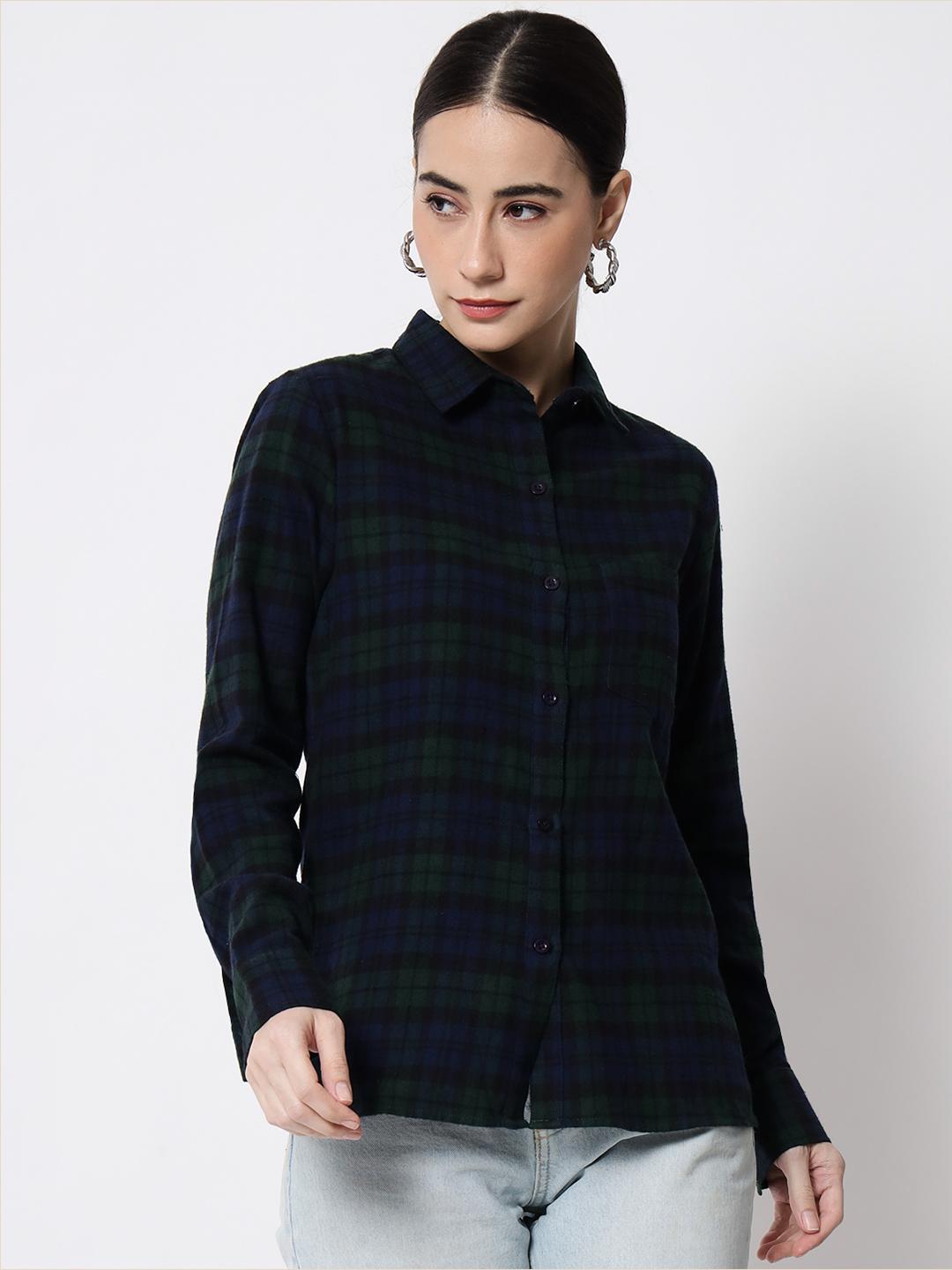 Natilene Girls Pink Standard Tartan Checked Pure Cotton Casual Shirt main image 0