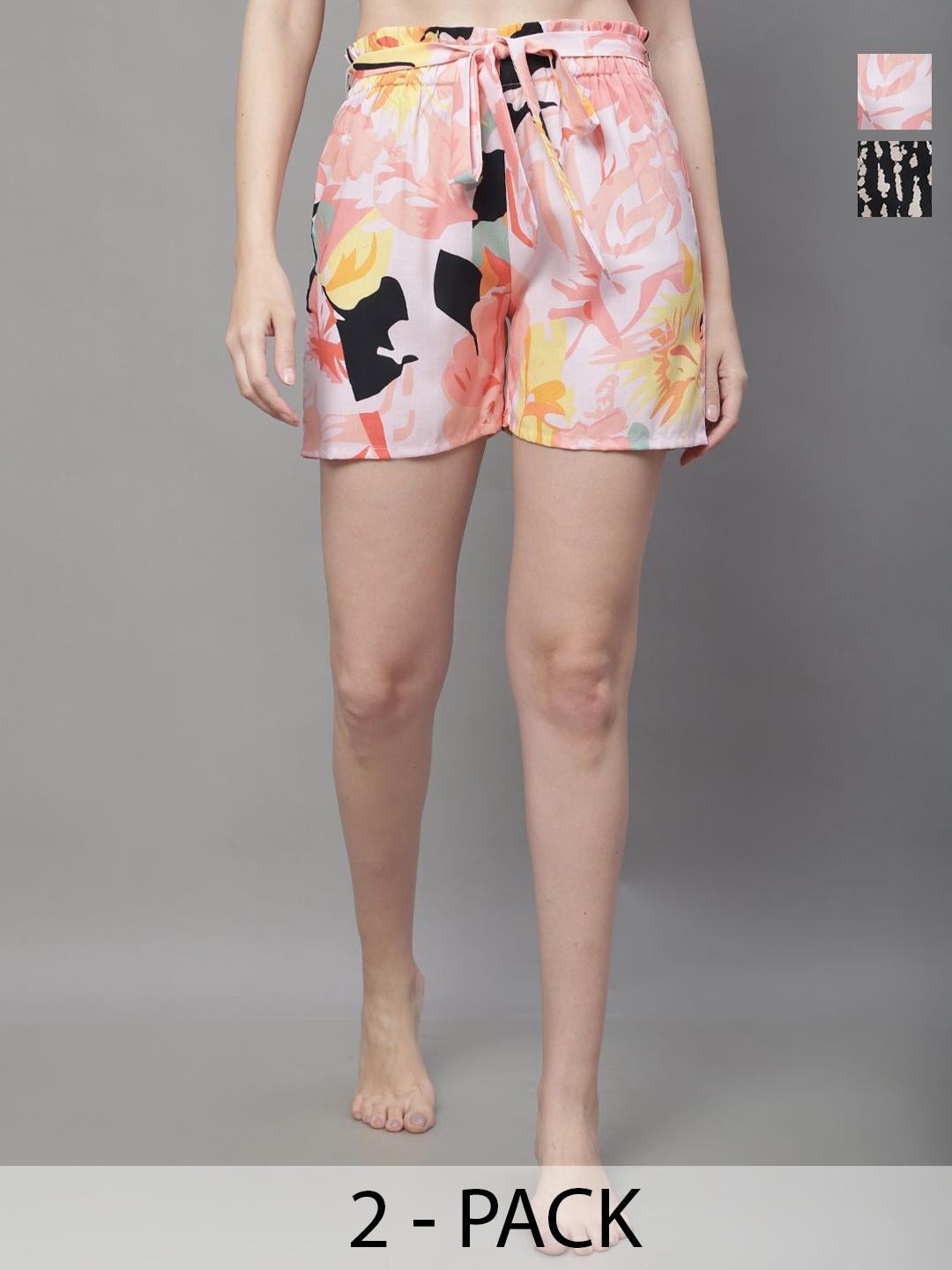 Buy Boston Club Women 2 High Rise Printed Lounge Shorts -  - Apparel for Women