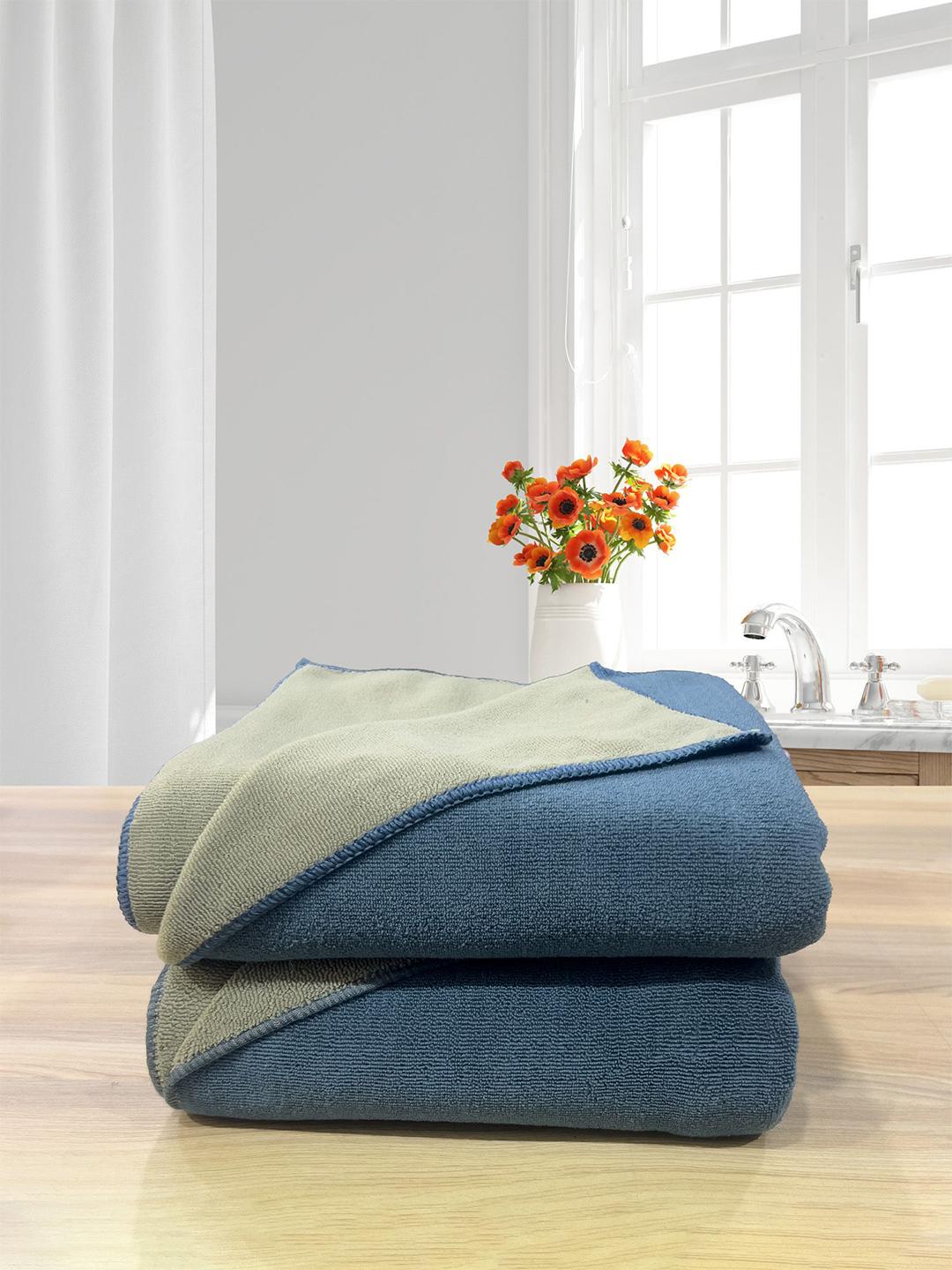Buy LABHAM Euphoria Solid Microfiber 450GSM Reversible 2PCs Adult Regular Bath Towel 30x59In - - Home for Unisex