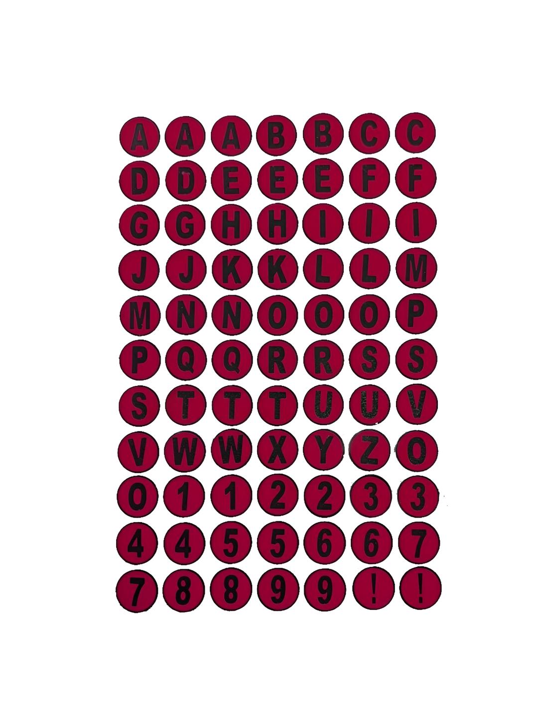 Buy Comet Busters Red & White Printed Self Adhesive Uppercase Alphabet ...