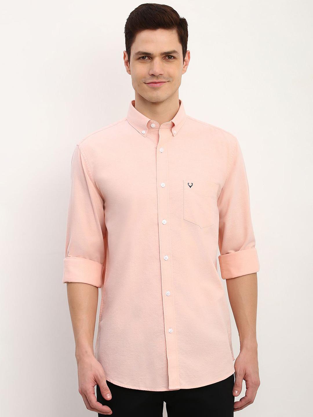 Allen Solly Men Button-Down Collar Solid Cotton Slim Fit Casual Shirt