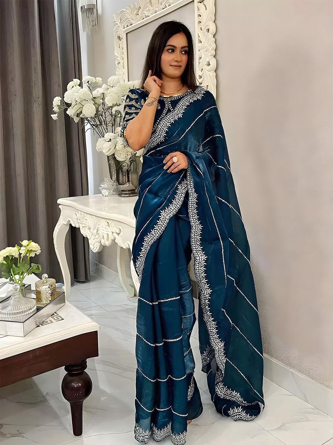 Buy Anouk Women Embellished Embroidered Saree - - Apparel for Women