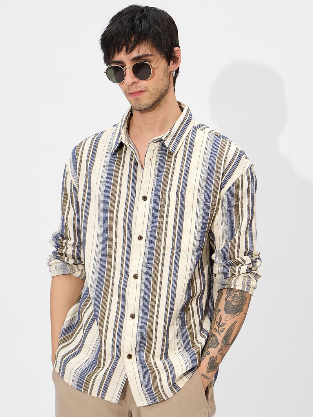 Buy The Souled Store Men Relaxed Fit Striped Multicolor Shirt - Shirts ...