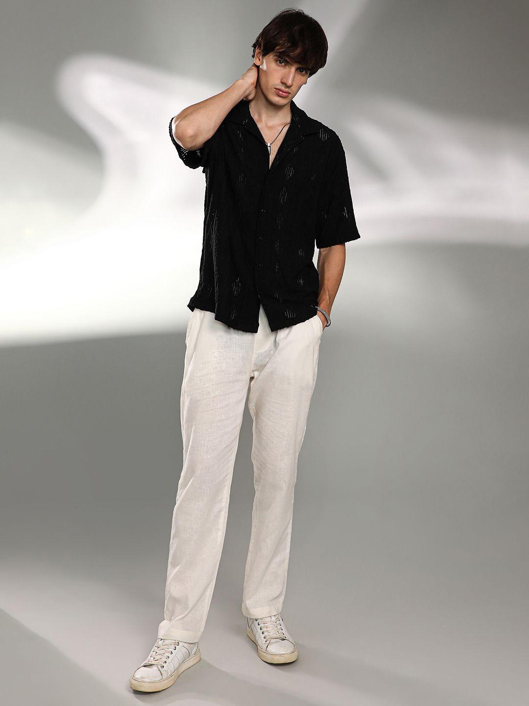 Buy Campus Sutra Men Oversized Textured Casual Shirt -  - Apparel for Men