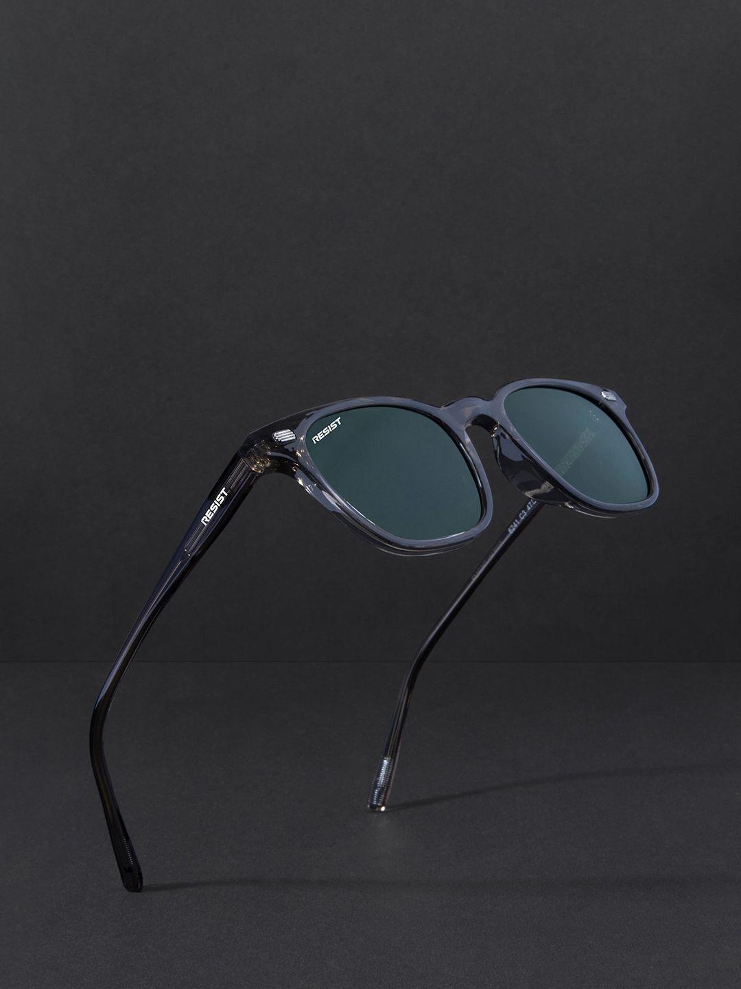 RESIST EYEWEAR Unisex Brown Green UV Wayfarer Sunglasses