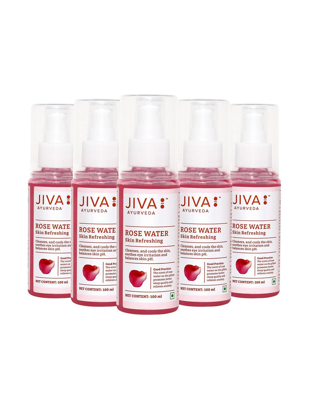 Buy Jiva Set Of 5 Rose Water Skin Refreshing Toner   100ml Each -  - Personal Care for Unisex
