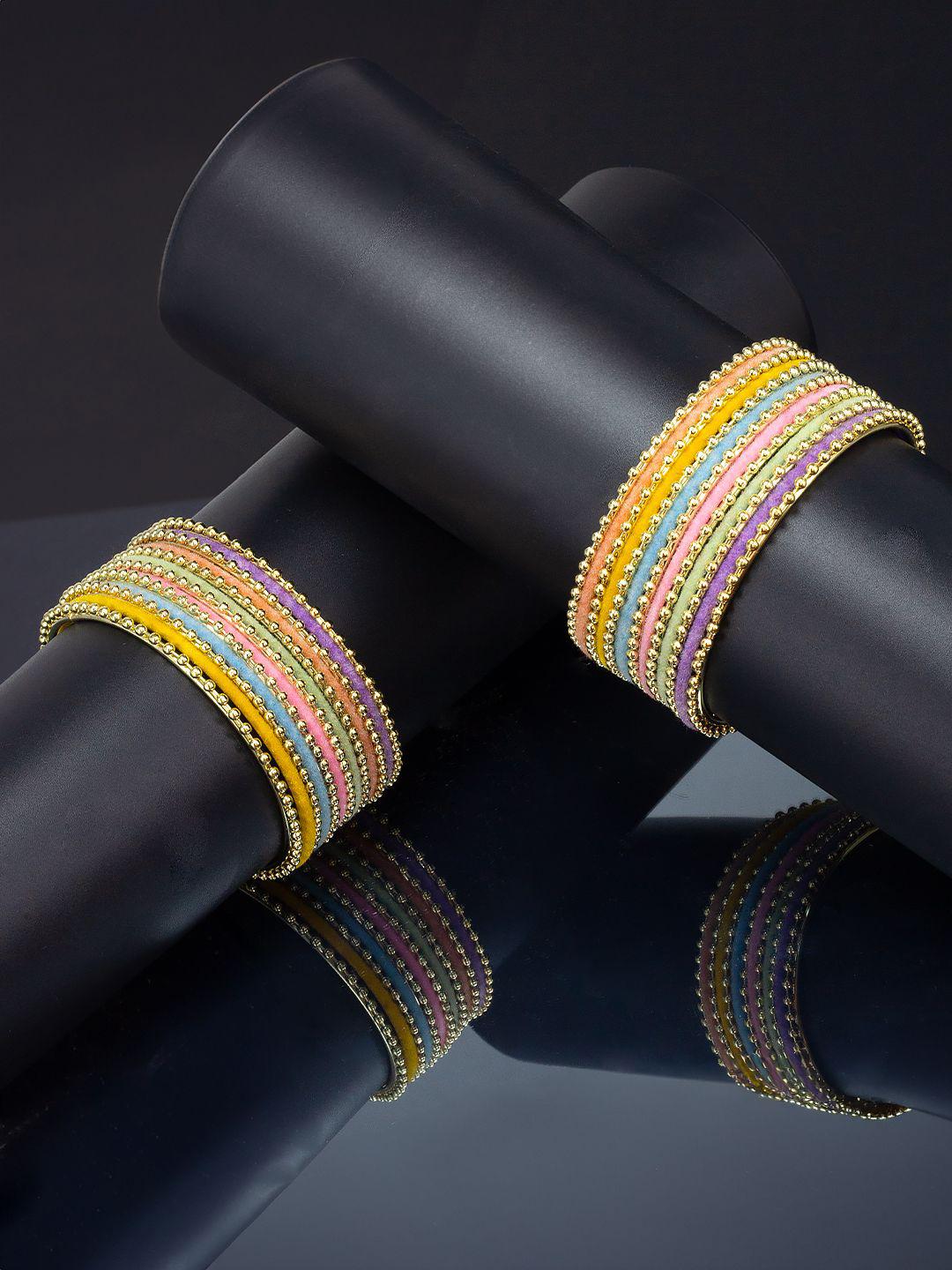 Buy PRIVIU Set Of 26 Gold Plated Textured Bangles - - Accessories for Women