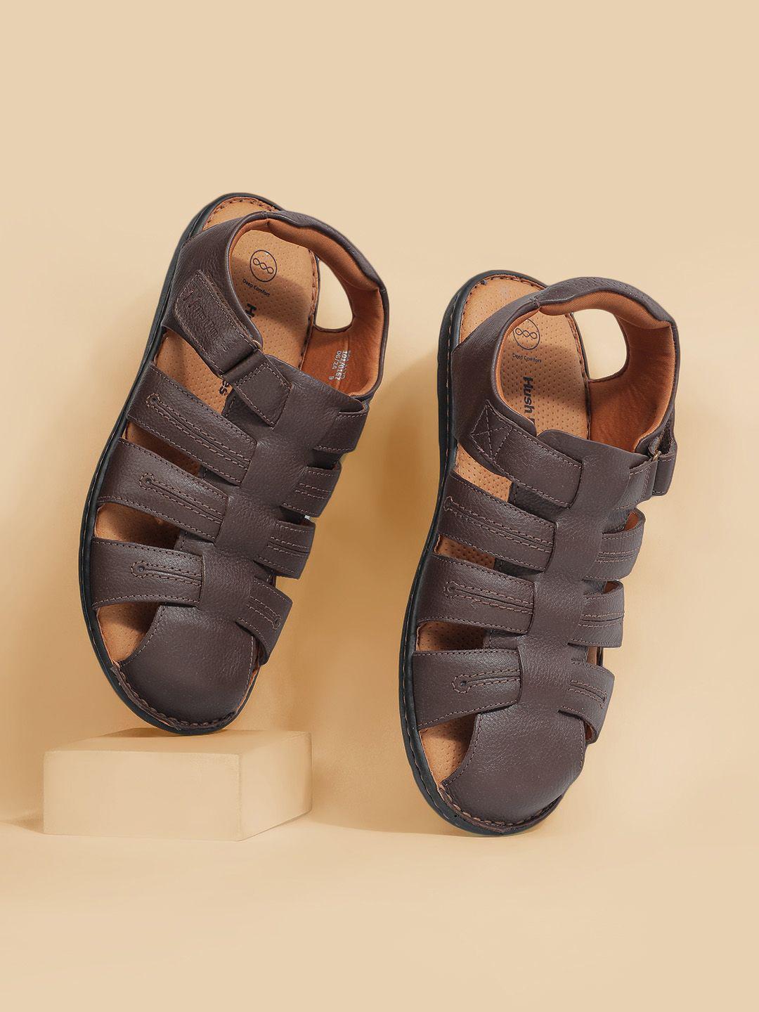 Buy Hush Puppies Men Solid Leather Gladiators Sandals - Sandals for Men ...