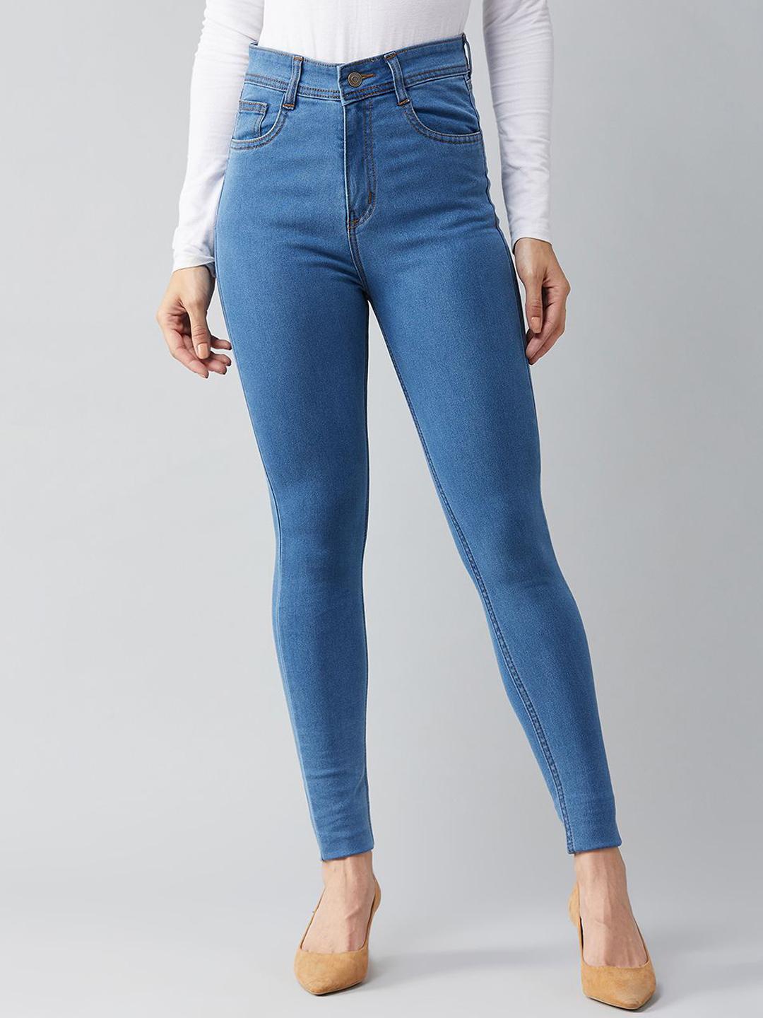 Miss Chase Women Skinny High Rise Distressed Regular Length Denim Jeans