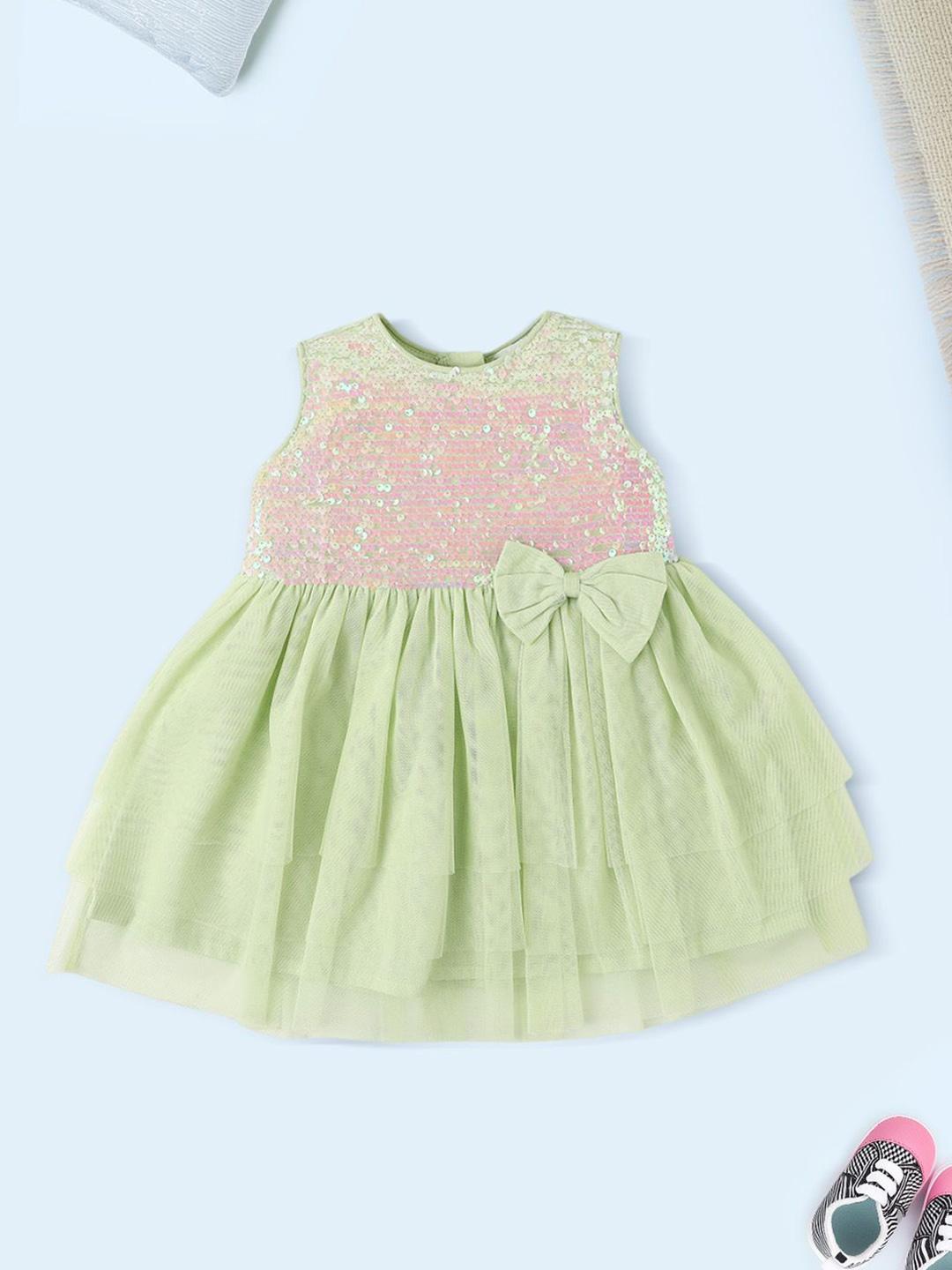 Nauti Nati Girls Embellished Net Fit  Flare Dress