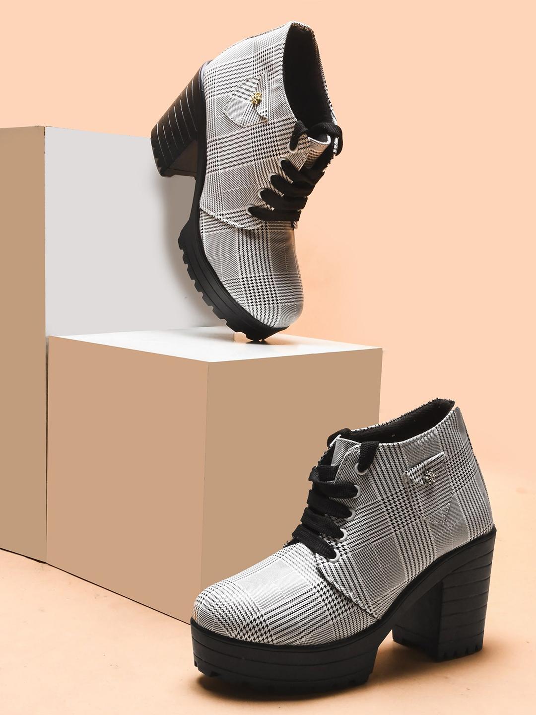 Buy Try Me Women Printed Suede Regular Block Heeled Boots - - Footwear for Women