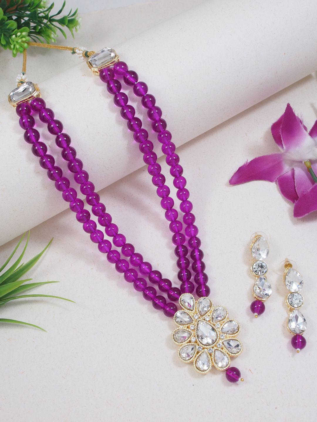 Buy I Jewels 18K Gold Plated Pearls & Stone Studded Jewellery Set - - Accessories for Women