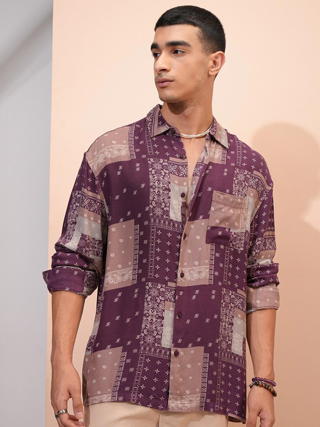 Highlander Men Printed Oversized Shirt