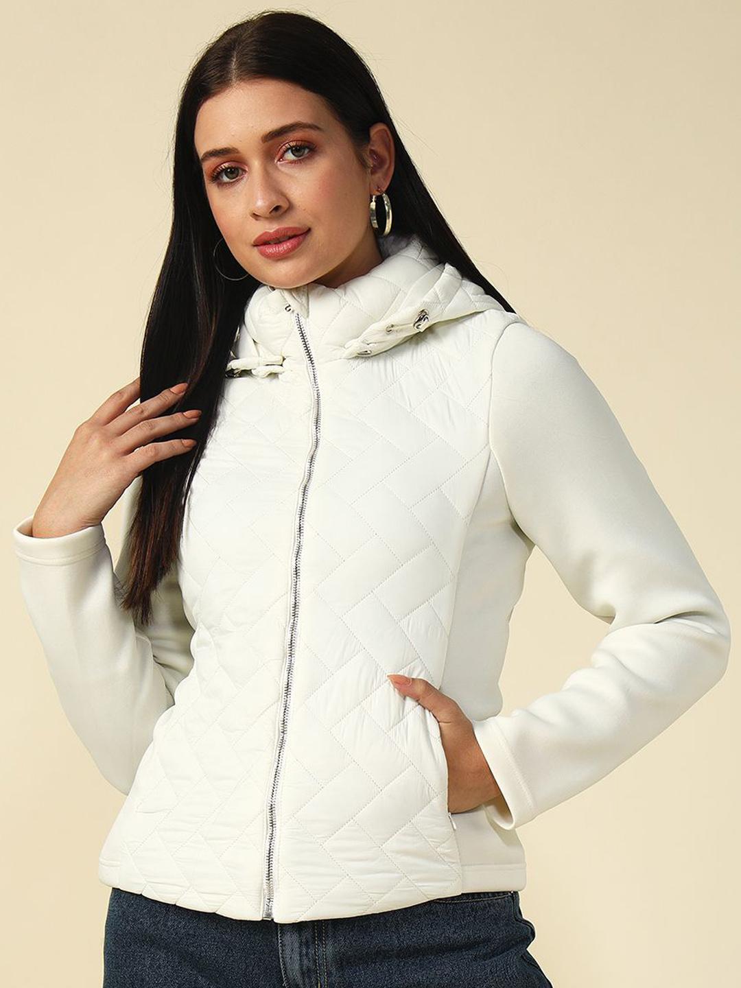 Beatnik Women Hooded Solid Casual Padded Jacket