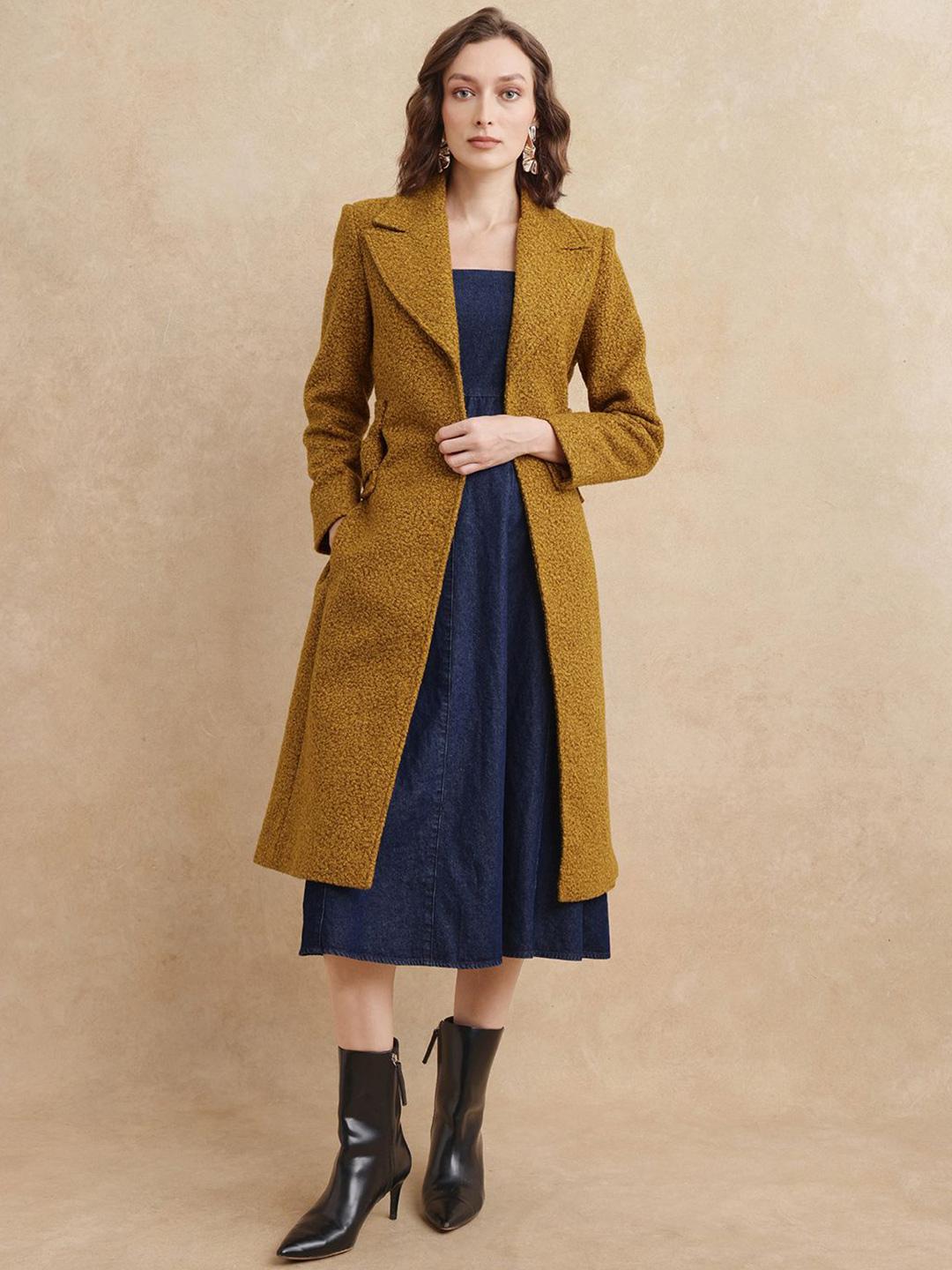 RAREISM Women Cotton Longline Open Front Jacket