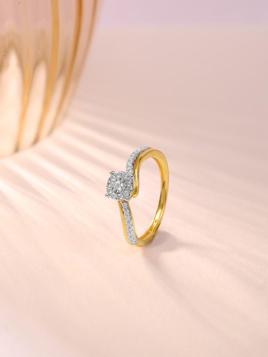 Buy Mia By Tanishq 18KT Yellow Gold Natural Diamond Finger Ring 2.84 G ...