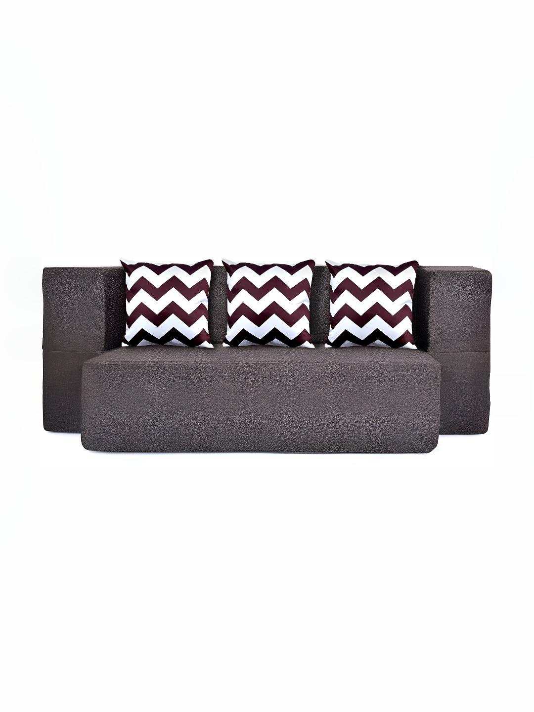Buy Solis Primus Comfortable Three Seater Brown Foam Fold Out Sofa Bed - - Home for Unisex