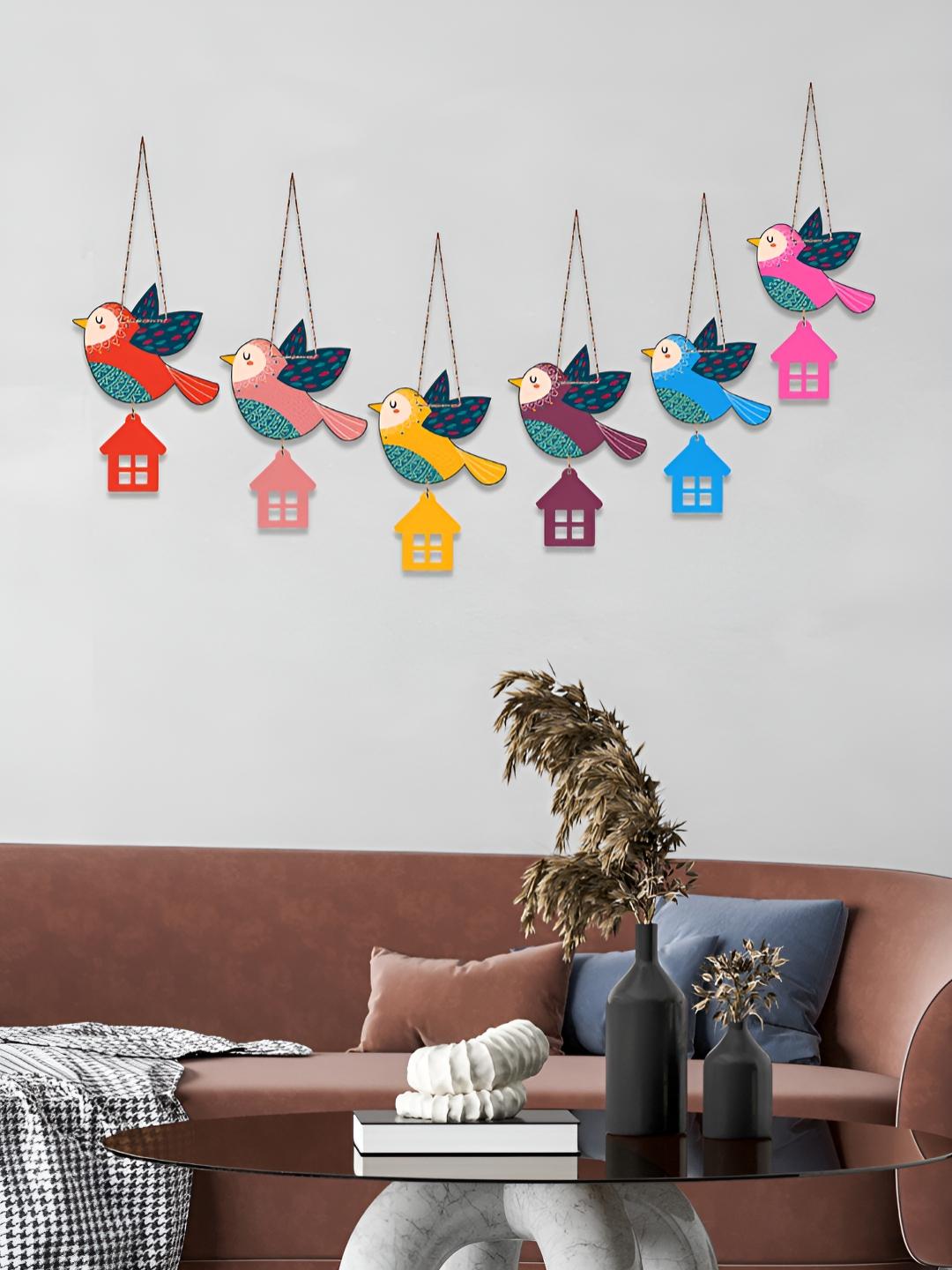 Buy ArtVibes Eco Friendly Wood Matte Hanging Hall 6Pcs Wall Hangings ...